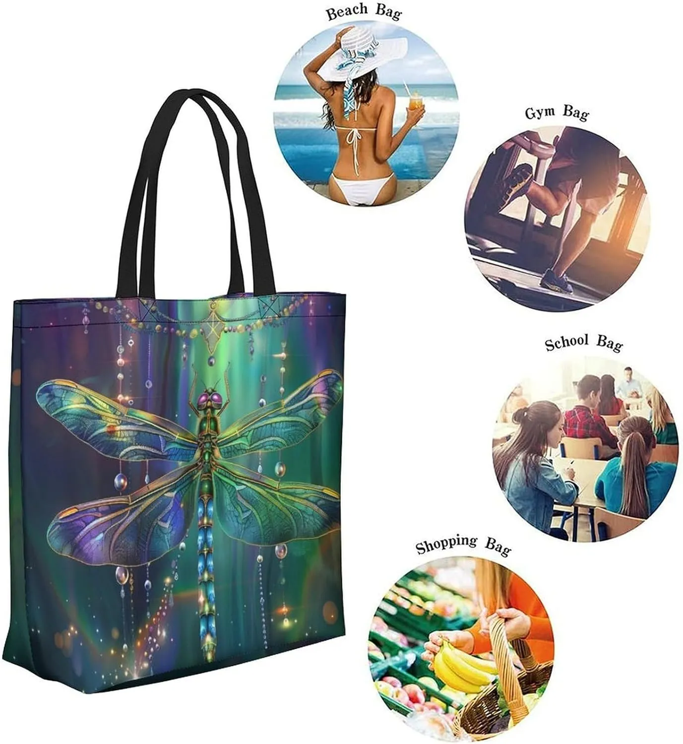 Canvas Tote Bag Large Women Casual Shoulder Bag Handbag Reusable Beach Shopping Grocery Bag For Outdoors