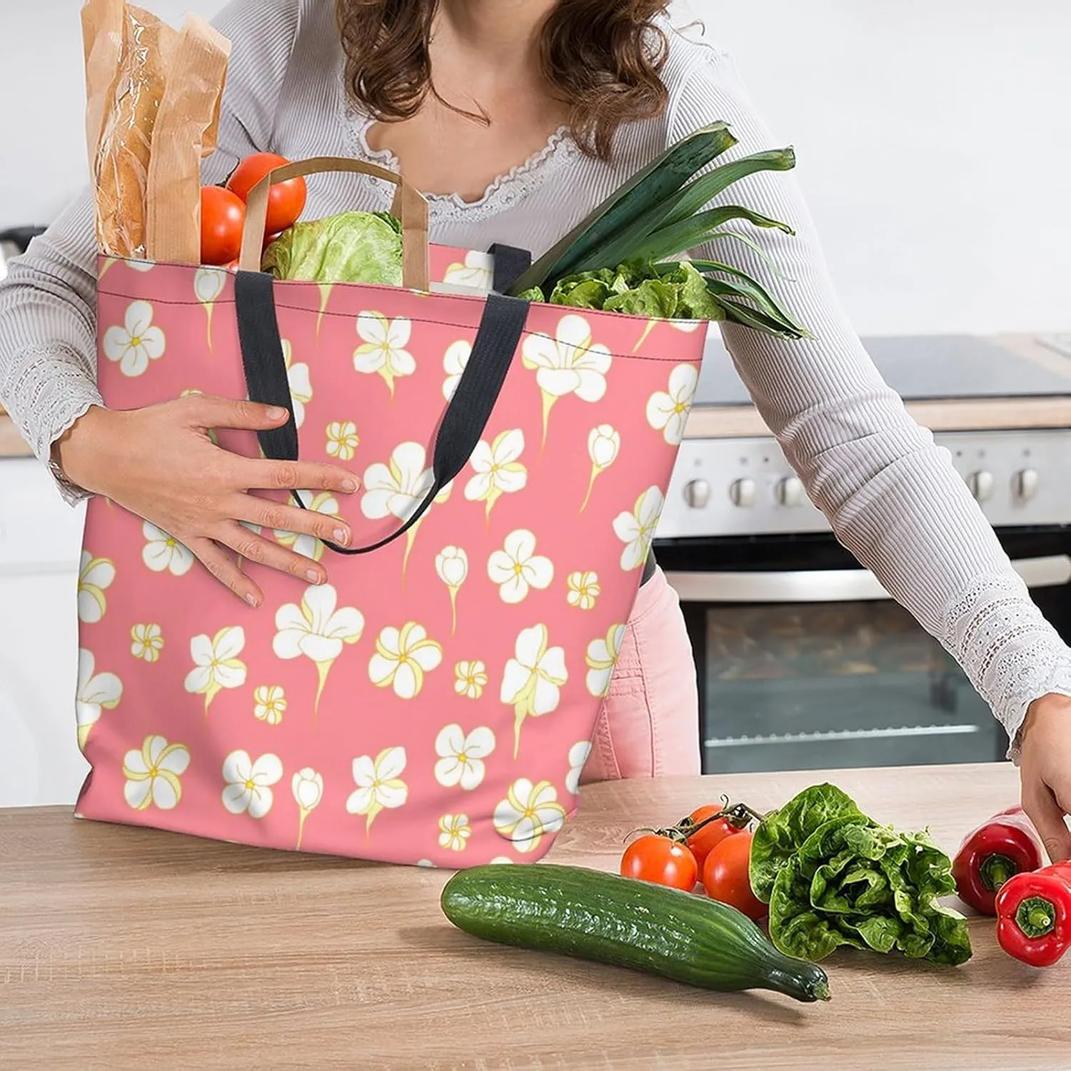 Canvas Tote Bag Large Women Casual Shoulder Bag Handbag Reusable Beach Shopping Grocery Bag For Outdoors