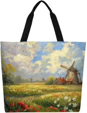 Canvas Tote Bag Large Women Casual Shoulder Bag Handbag Reusable Beach Shopping Grocery Bag For Outdoors