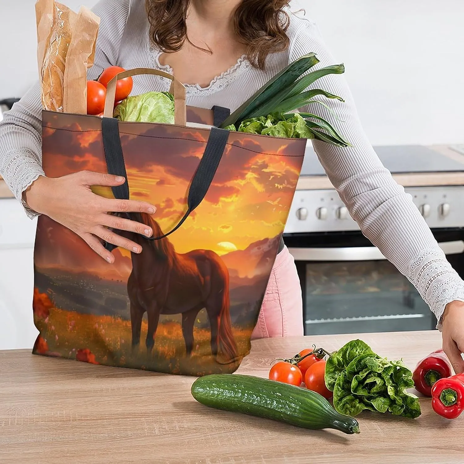 Canvas Tote Bag Large Women Casual Shoulder Bag Handbag Reusable Beach Shopping Grocery Bag For Outdoors
