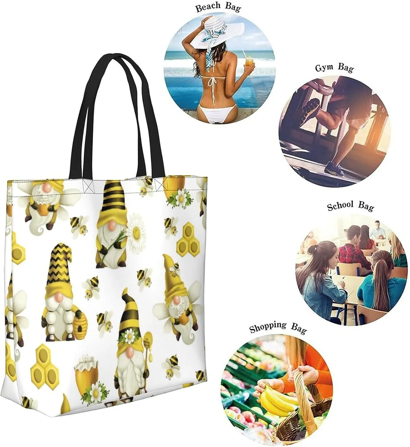 Canvas Tote Bag Large Women Casual Shoulder Bag Handbag Reusable Beach Shopping Grocery Bag For Outdoors