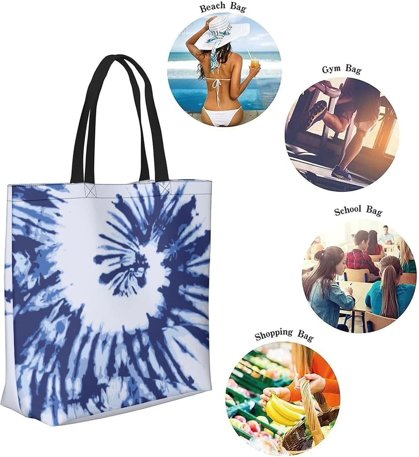 Canvas Tote Bag Large Women Casual Shoulder Bag Handbag Reusable Beach Shopping Grocery Bag For Outdoors