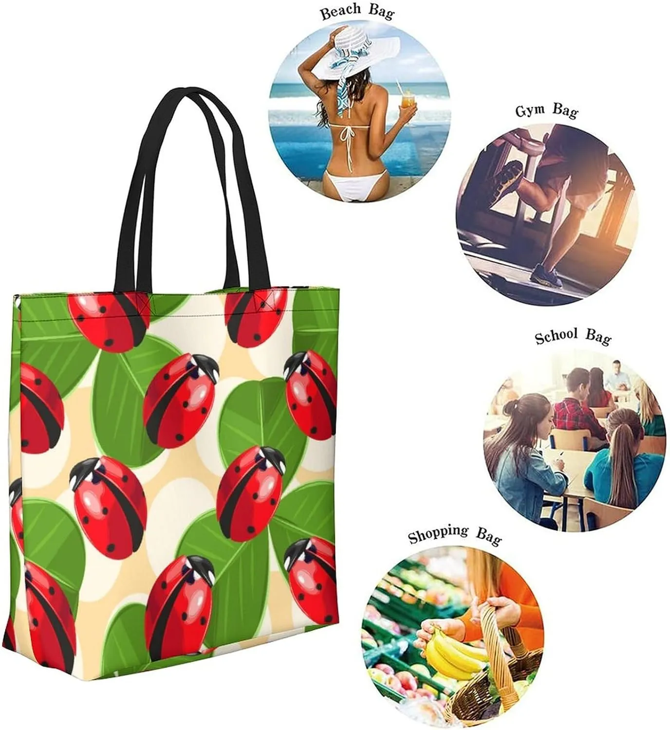 Canvas Tote Bag Large Women Casual Shoulder Bag Handbag Reusable Beach Shopping Grocery Bag For Outdoors