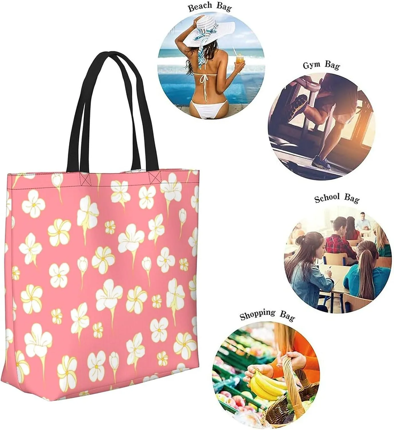 Canvas Tote Bag Large Women Casual Shoulder Bag Handbag Reusable Beach Shopping Grocery Bag For Outdoors
