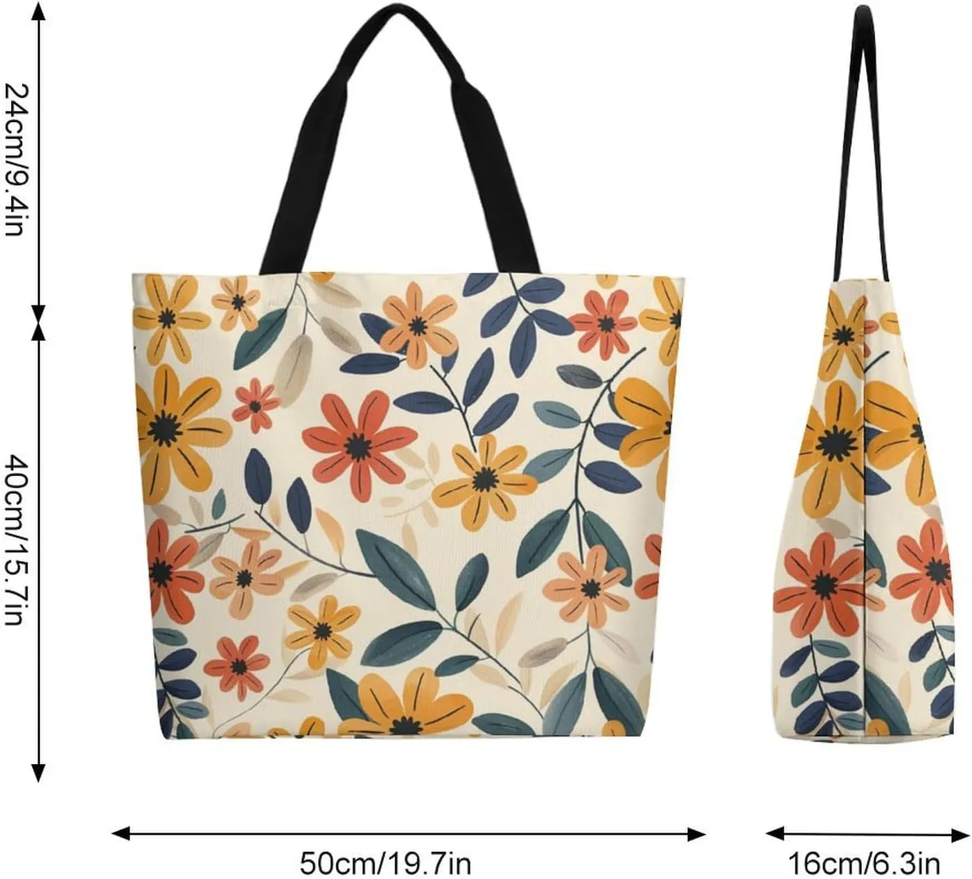 Canvas Tote Bag Large Women Casual Shoulder Bag Handbag Reusable Beach Shopping Grocery Bag For Outdoors