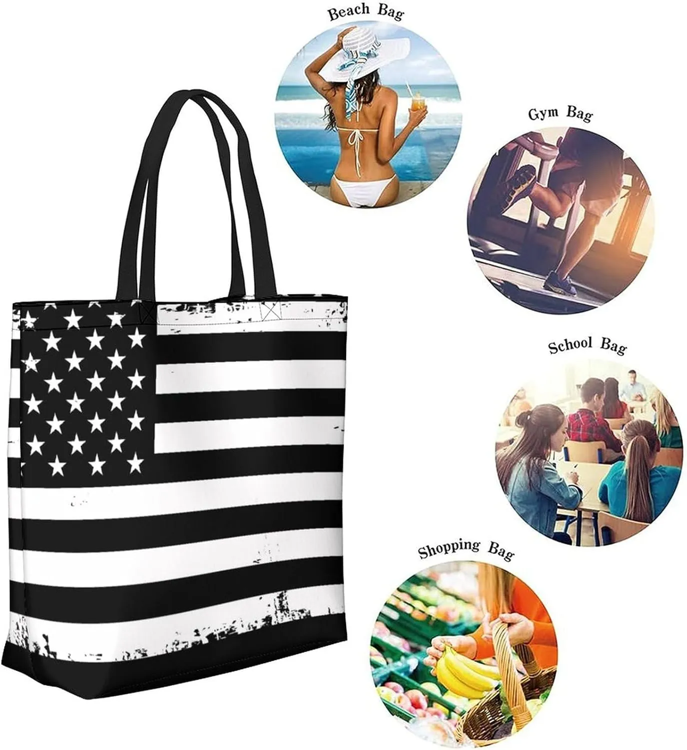 Canvas Tote Bag Large Women Casual Shoulder Bag Handbag Reusable Beach Shopping Grocery Bag For Outdoors