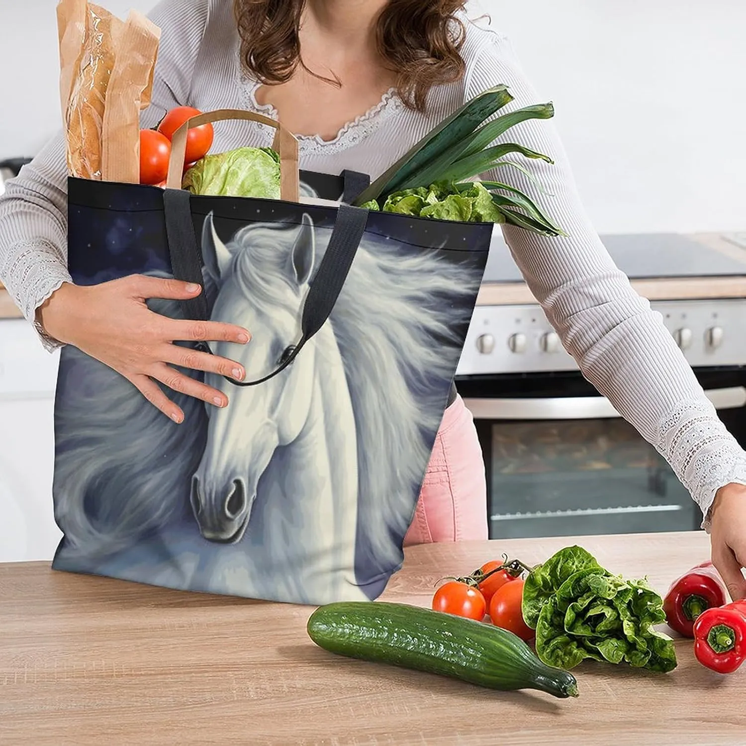 Canvas Tote Bag Large Women Casual Shoulder Bag Handbag Reusable Beach Shopping Grocery Bag For Outdoors