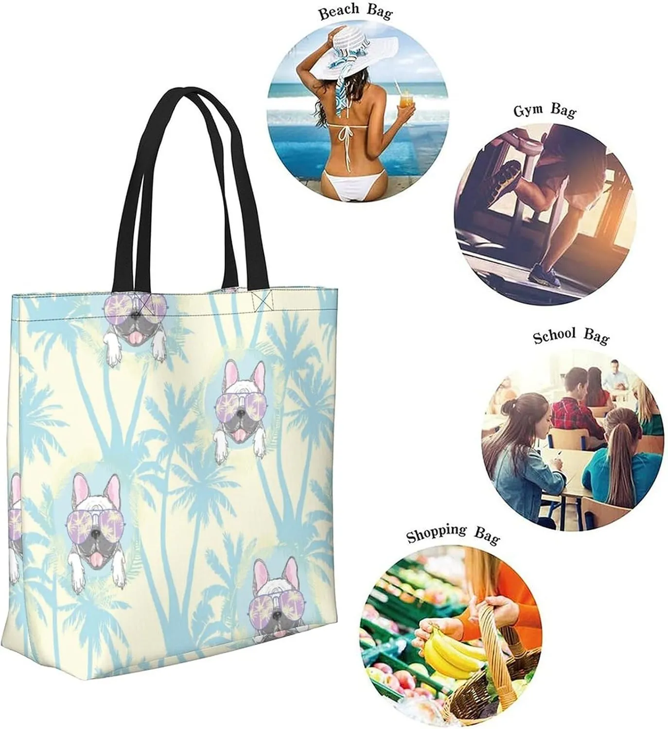 Canvas Tote Bag Large Women Casual Shoulder Bag Handbag Reusable Beach Shopping Grocery Bag For Outdoors