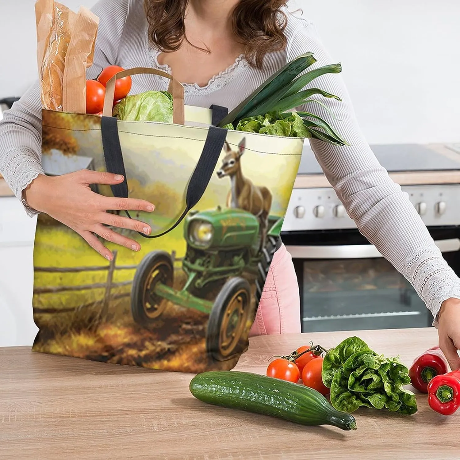 Canvas Tote Bag Large Women Casual Shoulder Bag Handbag Reusable Beach Shopping Grocery Bag For Outdoors
