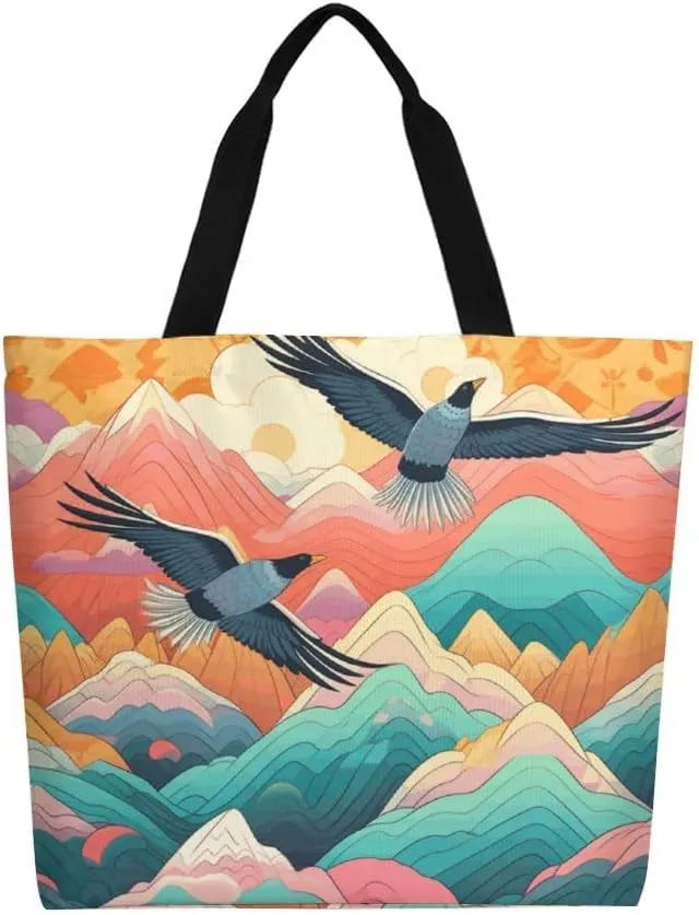Canvas Tote Bag Large Women Casual Shoulder Bag Handbag Reusable Beach Shopping Grocery Bag For Outdoors
