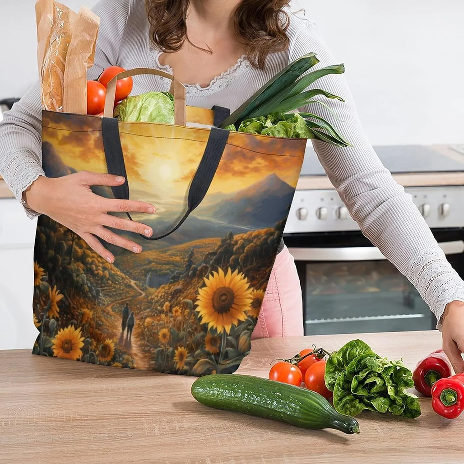 Canvas Tote Bag Large Women Casual Shoulder Bag Handbag Reusable Beach Shopping Grocery Bag For Outdoors