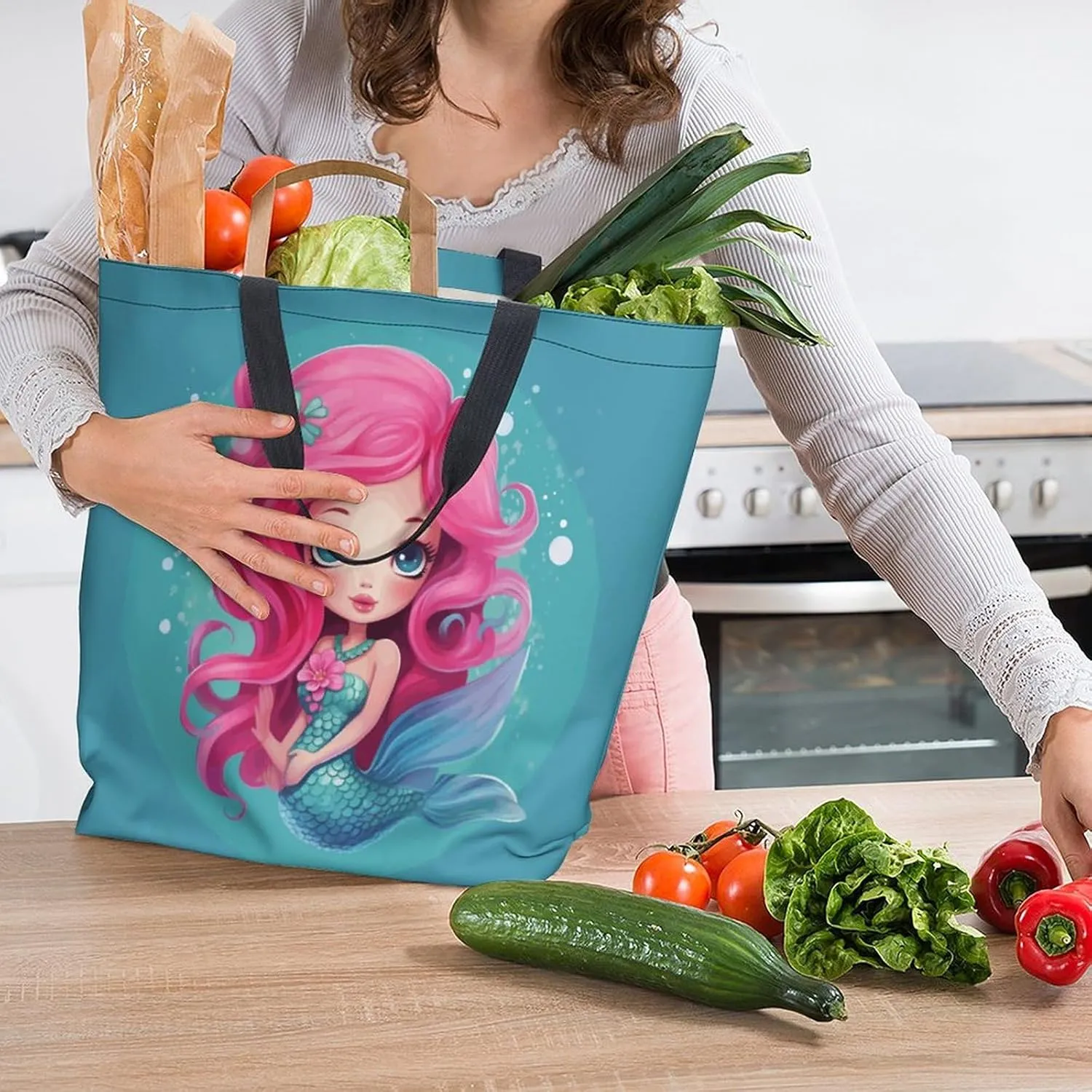 Canvas Tote Bag Large Women Casual Shoulder Bag Handbag Reusable Beach Shopping Grocery Bag For Outdoors