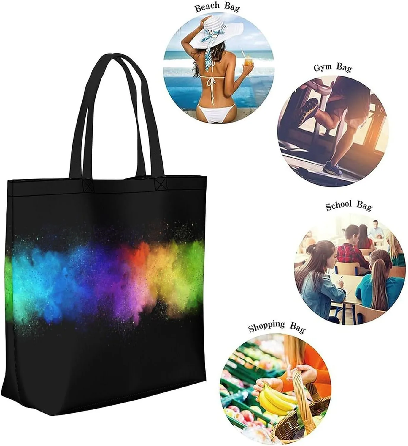 Canvas Tote Bag Large Women Casual Shoulder Bag Handbag Reusable Beach Shopping Grocery Bag For Outdoors