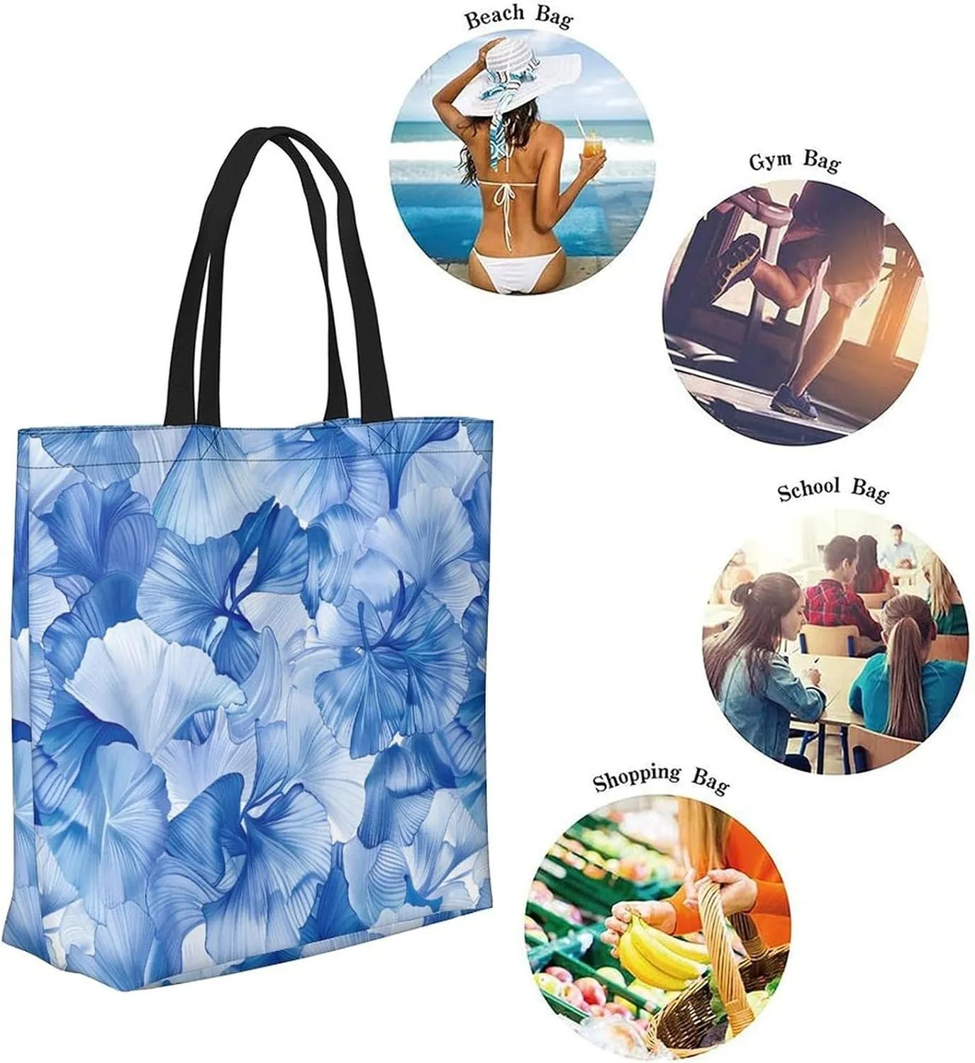 Canvas Tote Bag Large Women Casual Shoulder Bag Handbag Reusable Beach Shopping Grocery Bag For Outdoors