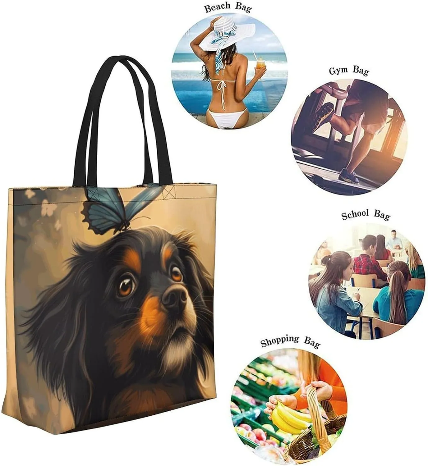 Canvas Tote Bag Large Women Casual Shoulder Bag Handbag Reusable Beach Shopping Grocery Bag For Outdoors