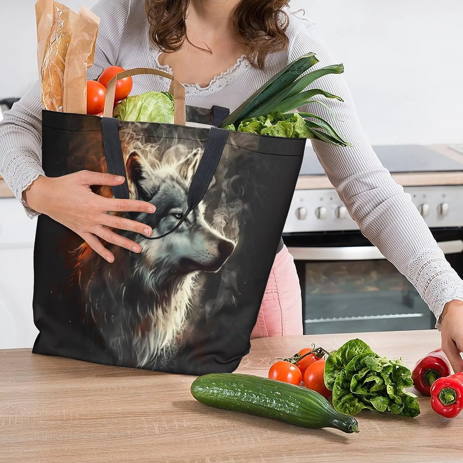 Canvas Tote Bag Large Women Casual Shoulder Bag Handbag Reusable Beach Shopping Grocery Bag For Outdoors