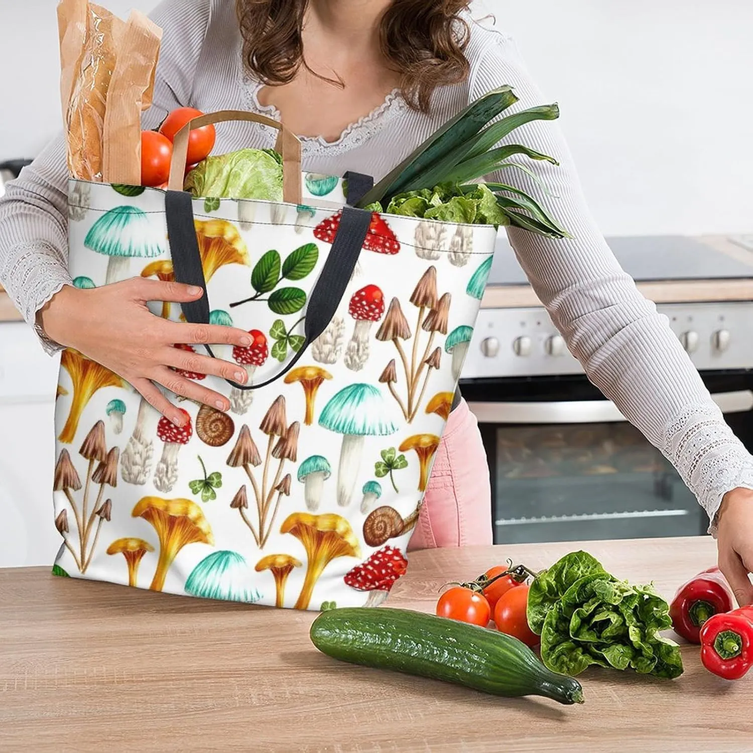 Canvas Tote Bag Large Women Casual Shoulder Bag Handbag Reusable Beach Shopping Grocery Bag For Outdoors