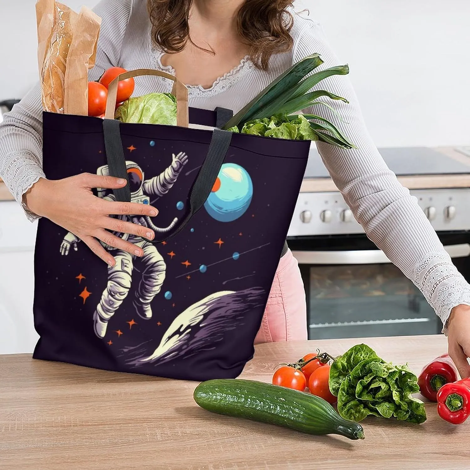 Canvas Tote Bag Large Women Casual Shoulder Bag Handbag Reusable Beach Shopping Grocery Bag For Outdoors