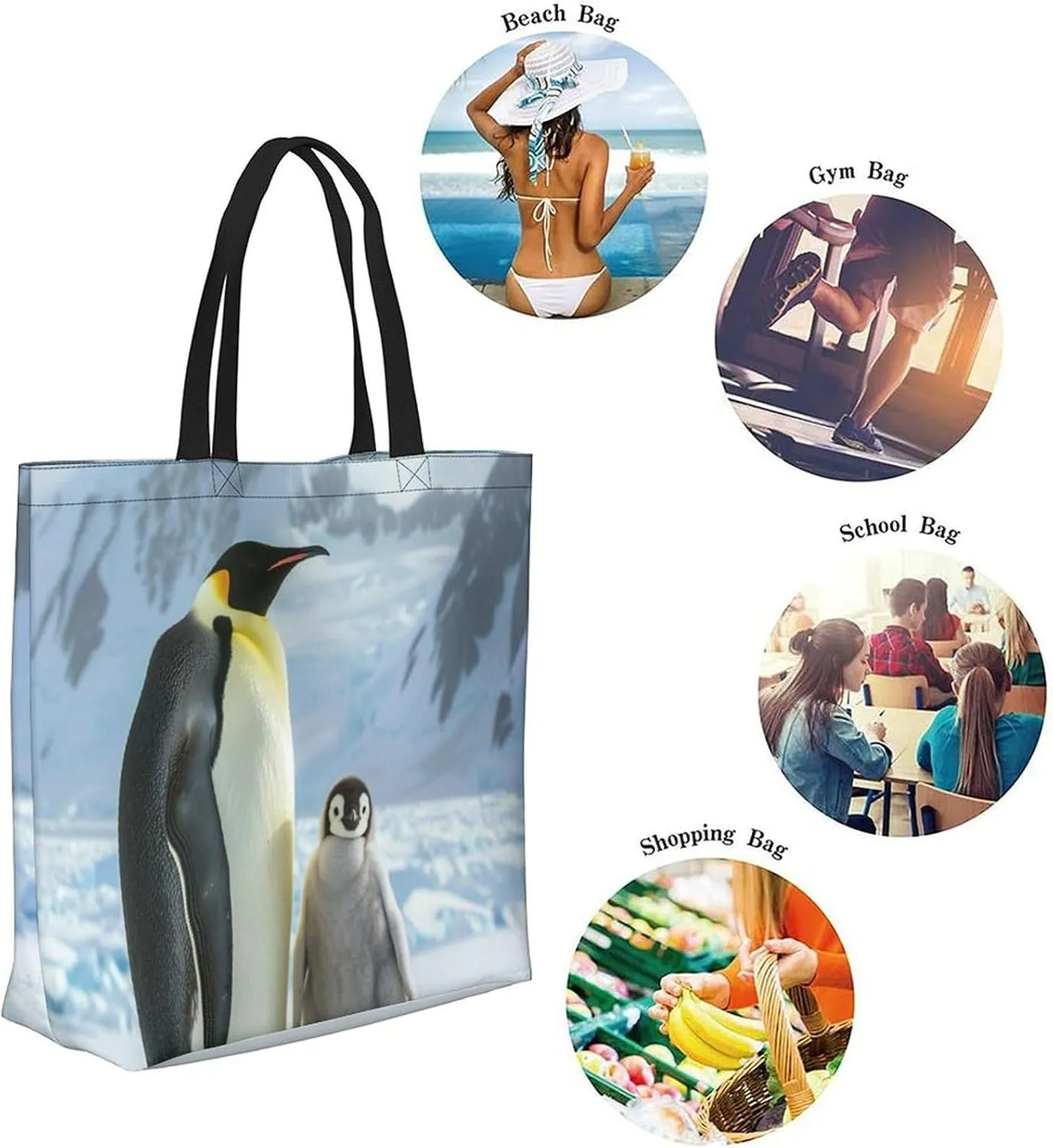 Canvas Tote Bag Large Women Casual Shoulder Bag Handbag Reusable Beach Shopping Grocery Bag For Outdoors