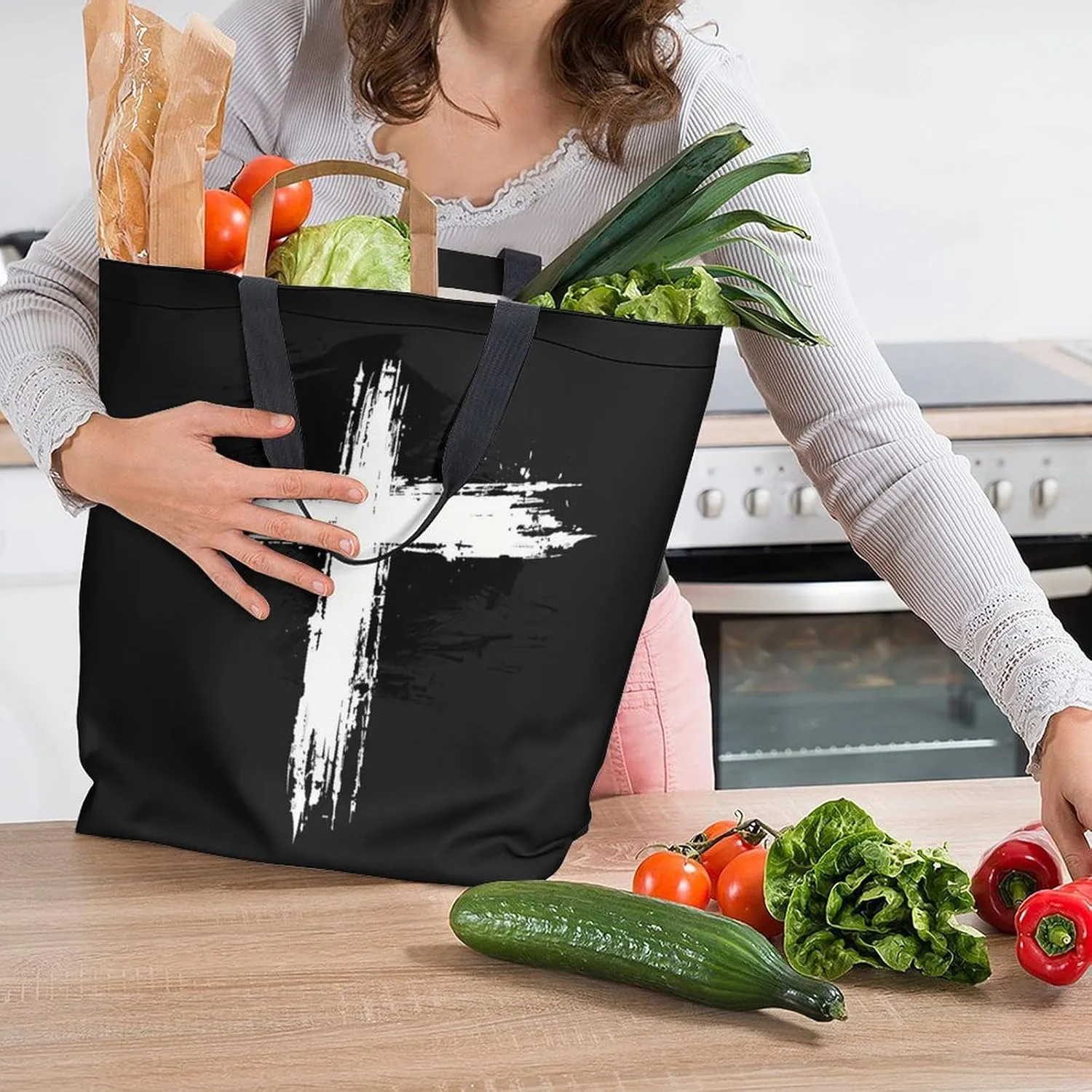 Canvas Tote Bag Large Women Casual Shoulder Bag Handbag Reusable Beach Shopping Grocery Bag For Outdoors