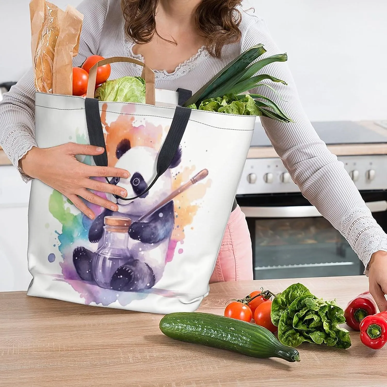 Canvas Tote Bag Large Women Casual Shoulder Bag Handbag Reusable Beach Shopping Grocery Bag For Outdoors