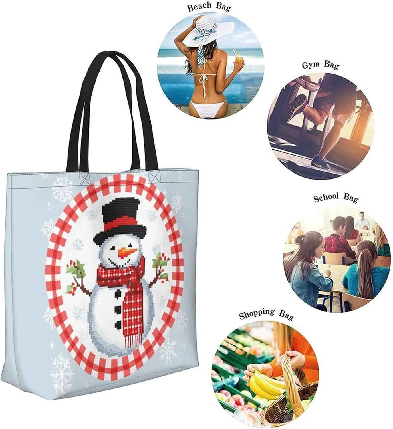 Canvas Tote Bag Large Women Casual Shoulder Bag Handbag Reusable Beach Shopping Grocery Bag For Outdoors