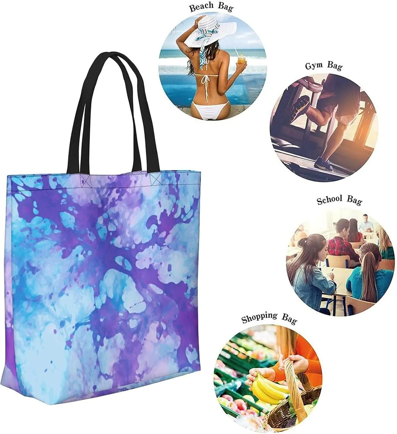 Canvas Tote Bag Large Women Casual Shoulder Bag Handbag Reusable Beach Shopping Grocery Bag For Outdoors