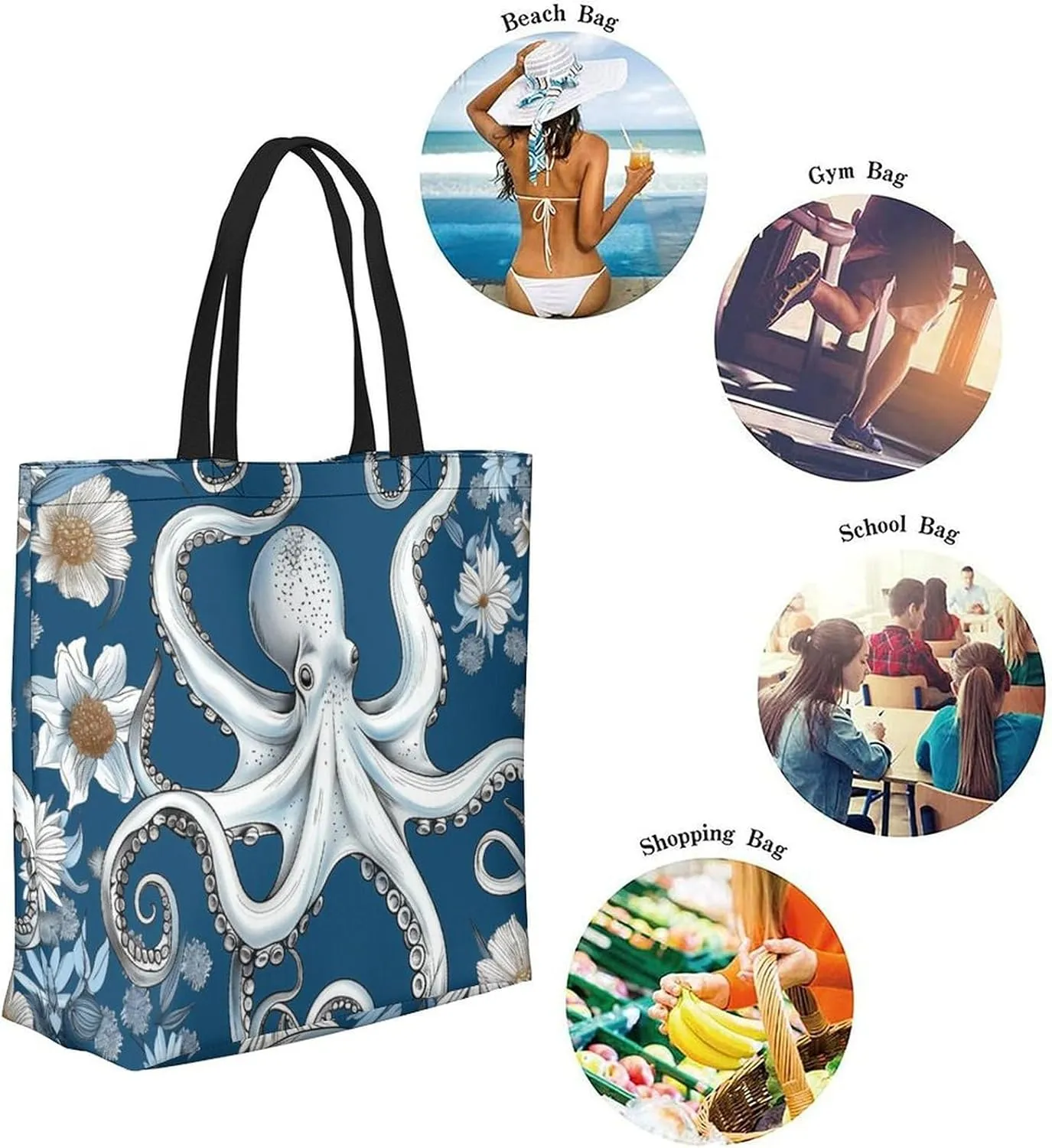 Canvas Tote Bag Large Women Casual Shoulder Bag Handbag Reusable Beach Shopping Grocery Bag For Outdoors