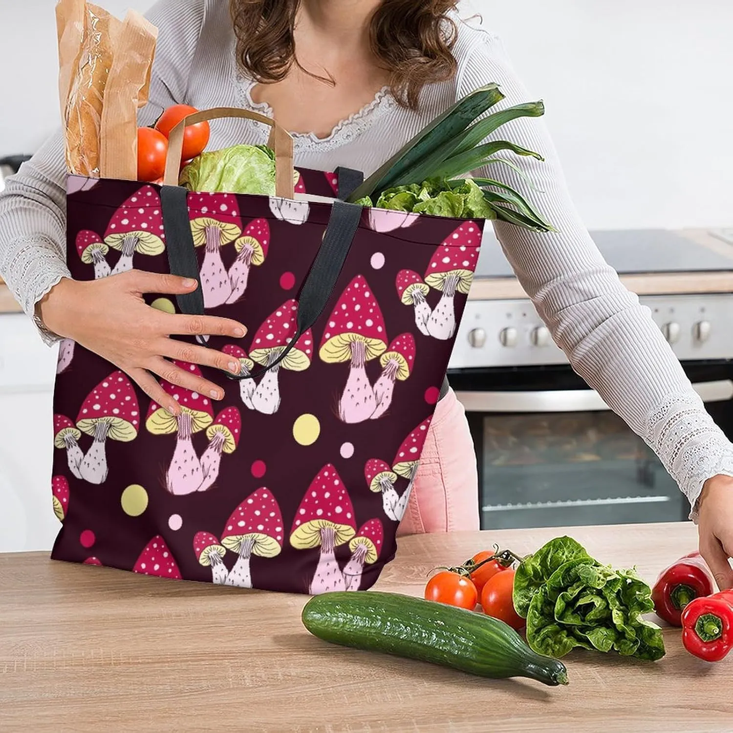 Canvas Tote Bag Large Women Casual Shoulder Bag Handbag Reusable Beach Shopping Grocery Bag For Outdoors