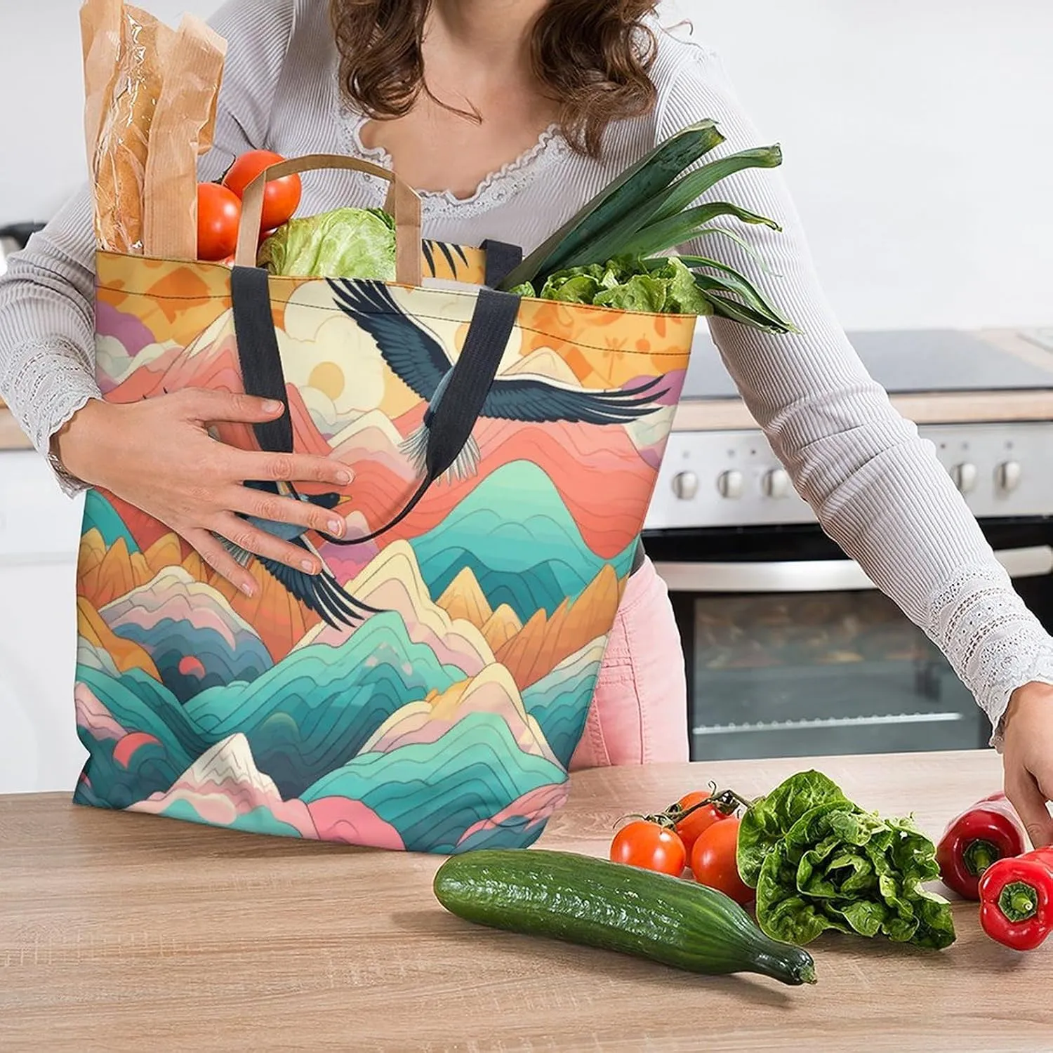 Canvas Tote Bag Large Women Casual Shoulder Bag Handbag Reusable Beach Shopping Grocery Bag For Outdoors