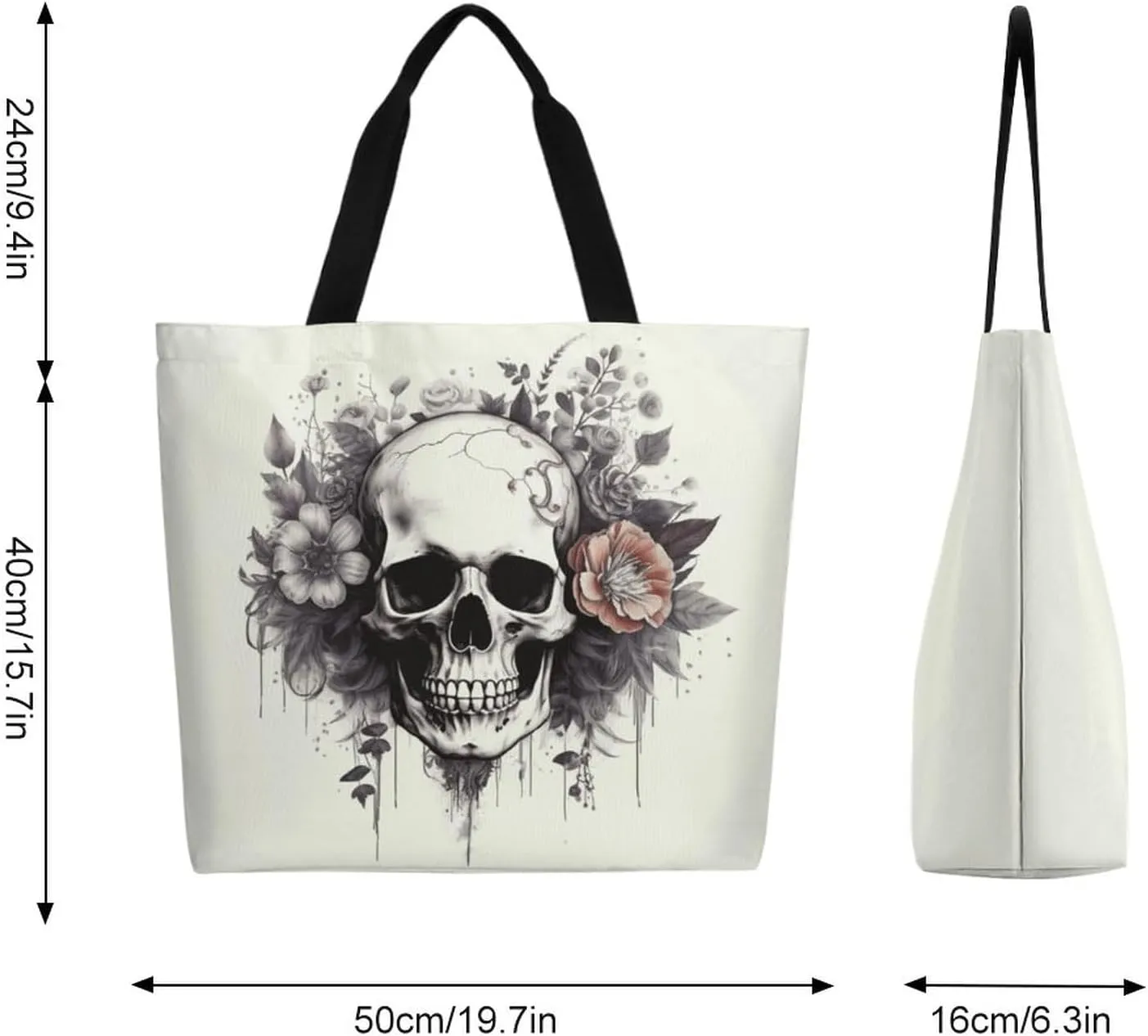 Canvas Tote Bag Large Women Casual Shoulder Bag Handbag Reusable Beach Shopping Grocery Bag For Outdoors