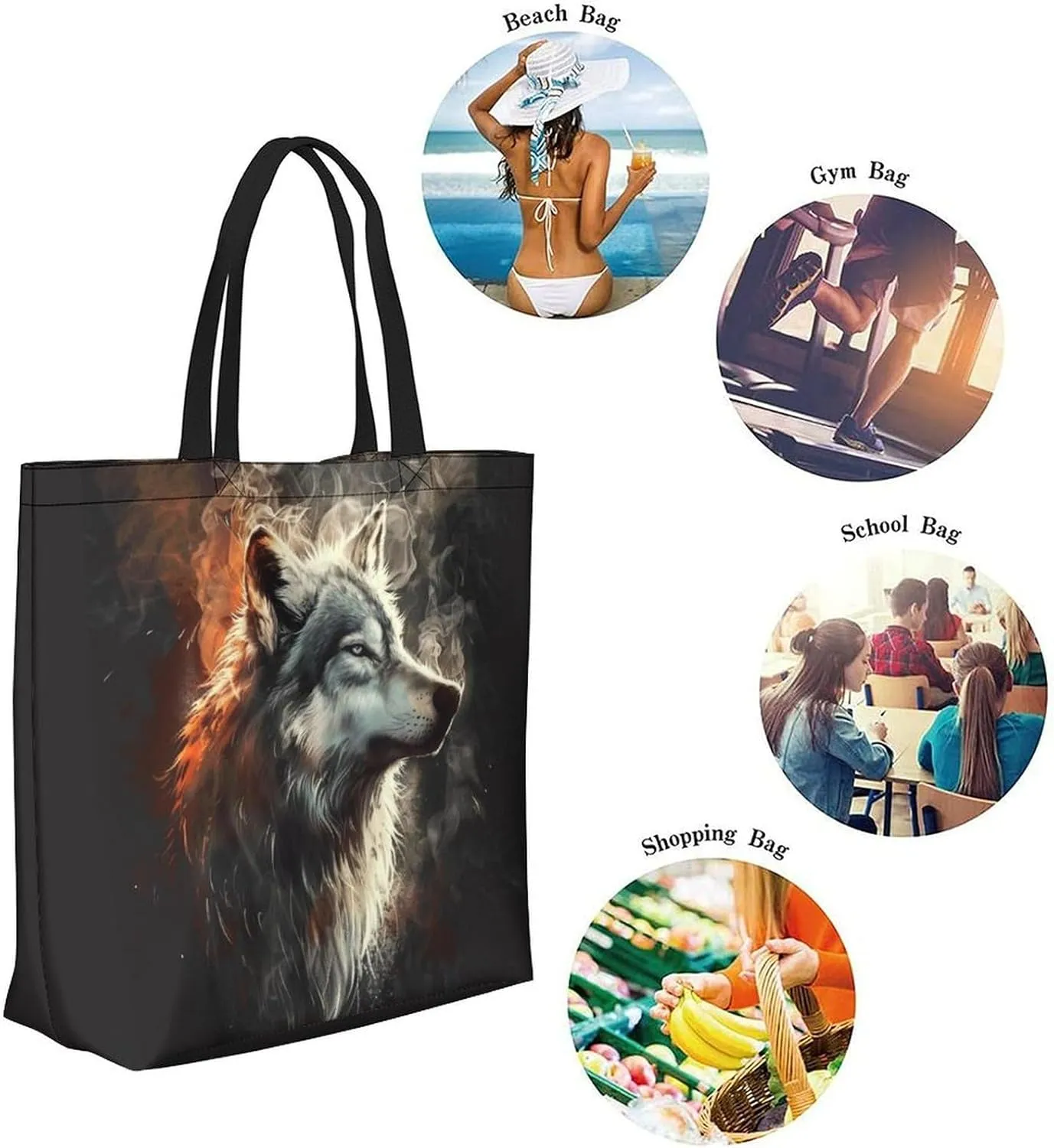 Canvas Tote Bag Large Women Casual Shoulder Bag Handbag Reusable Beach Shopping Grocery Bag For Outdoors