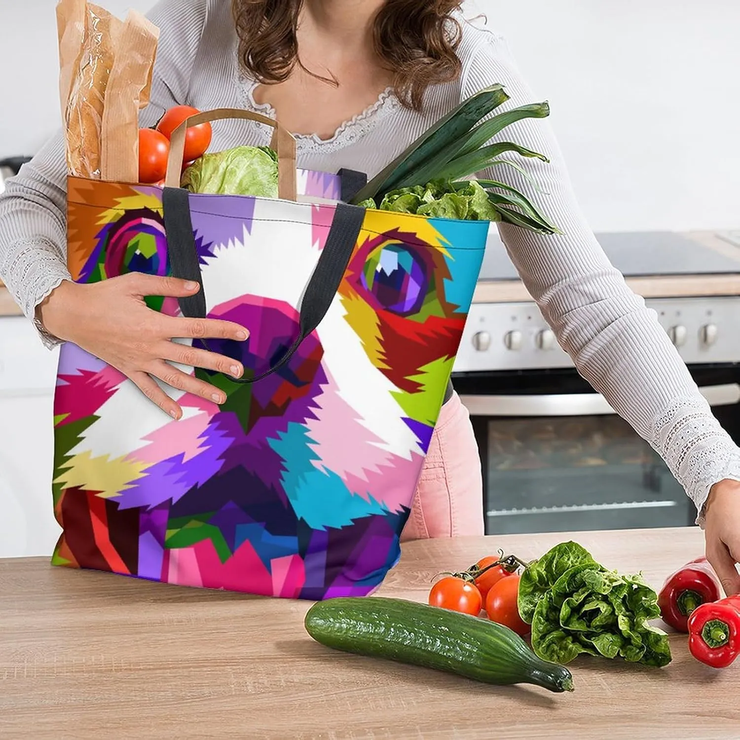 Canvas Tote Bag Large Women Casual Shoulder Bag Handbag Reusable Beach Shopping Grocery Bag For Outdoors