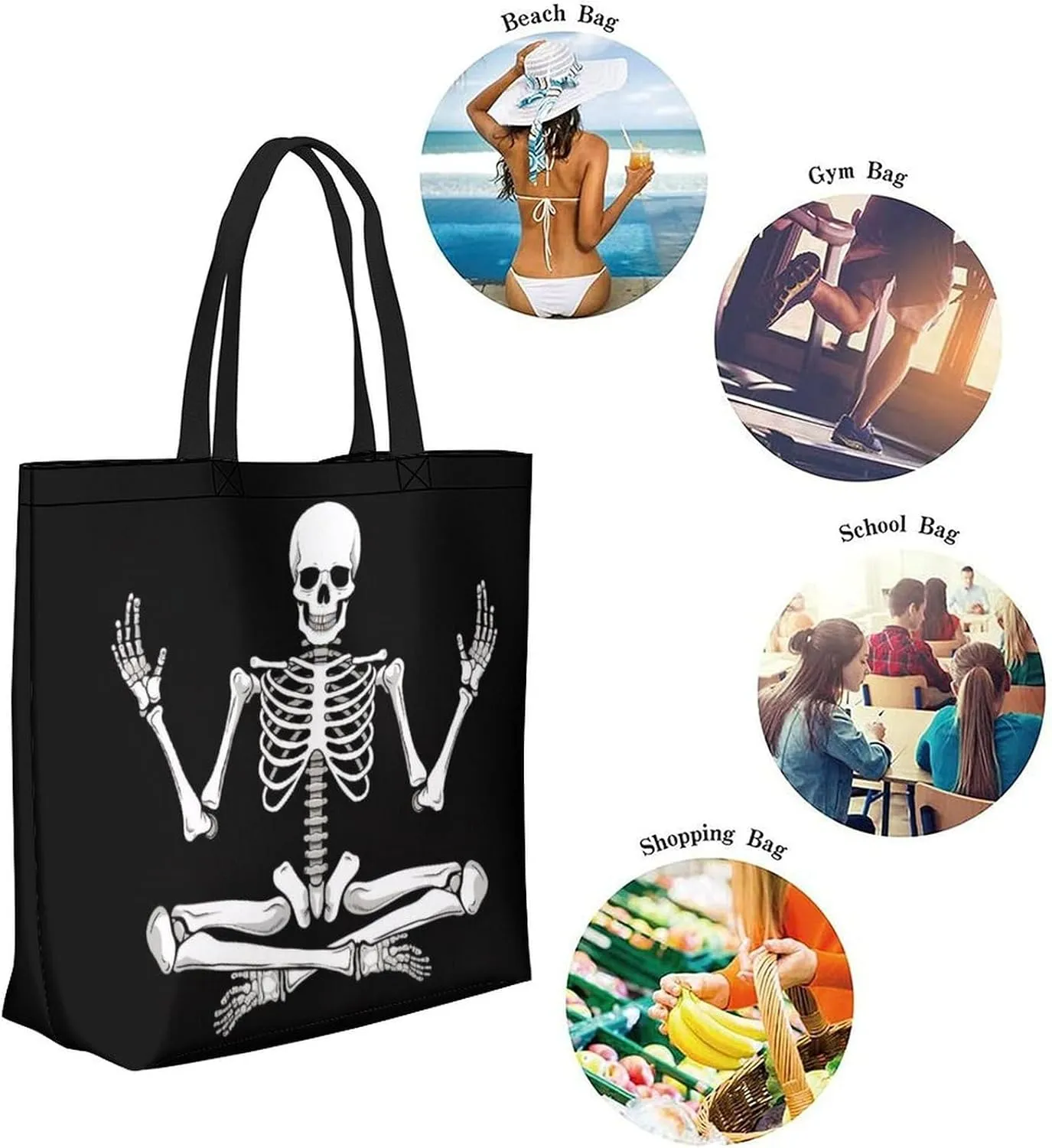 Canvas Tote Bag Large Women Casual Shoulder Bag Handbag Reusable Beach Shopping Grocery Bag For Outdoors