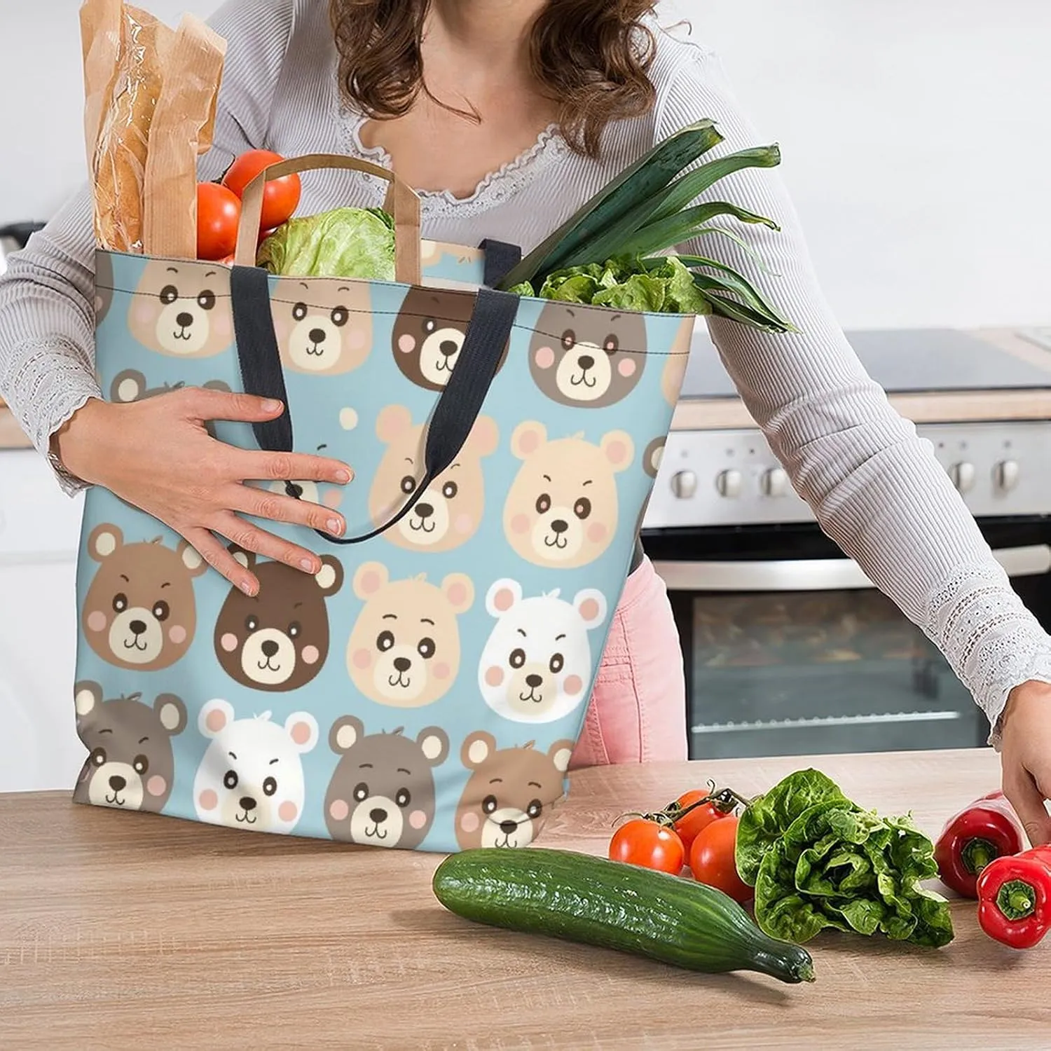 Canvas Tote Bag Large Women Casual Shoulder Bag Handbag Reusable Beach Shopping Grocery Bag For Outdoors