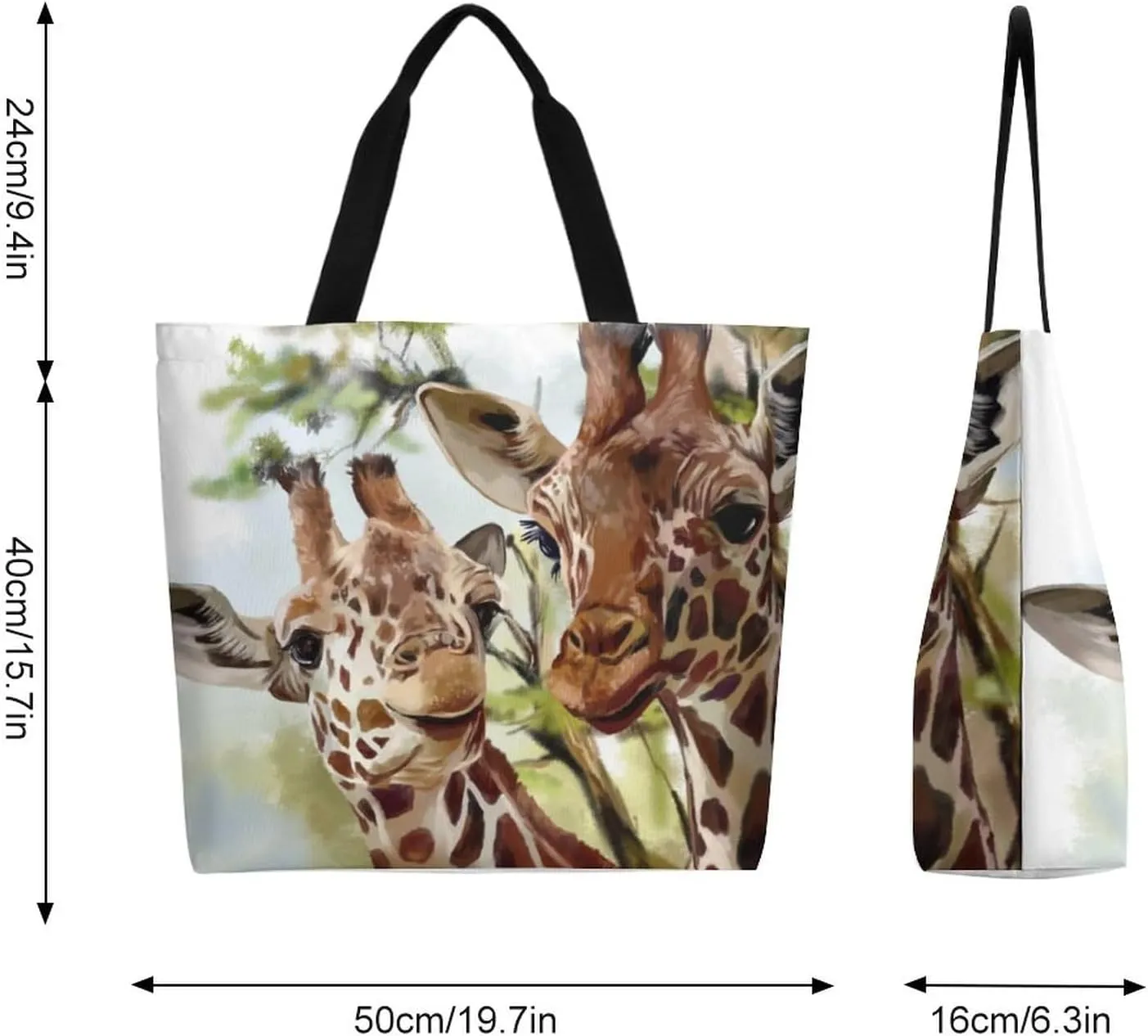 Canvas Tote Bag - Large Women's Casual Shoulder Handbag - Reusable Beach & Shopping Grocery Bag for Outdoors