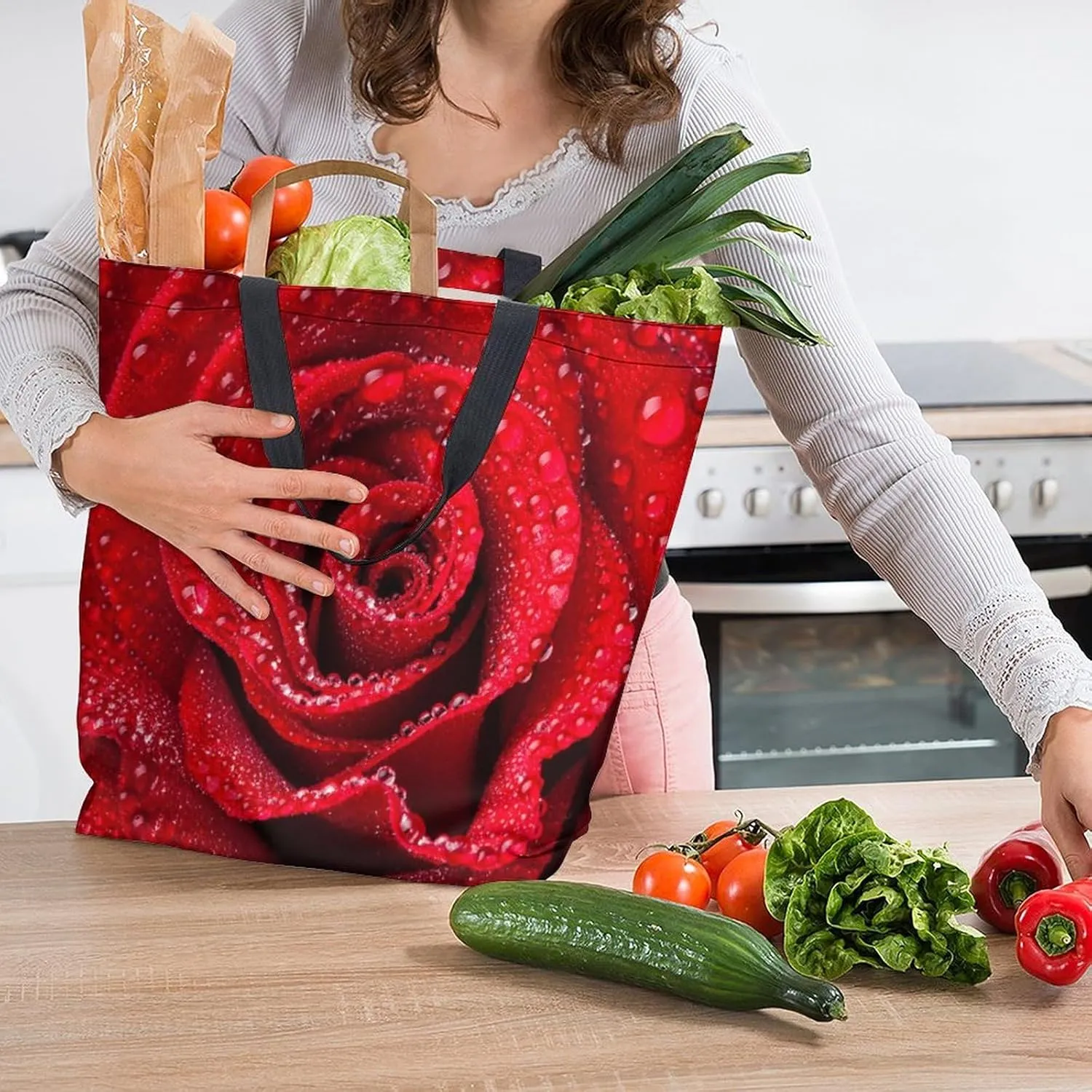 Canvas Tote Bag - Large Women's Casual Shoulder Handbag - Reusable Beach & Shopping Grocery Bag for Outdoors