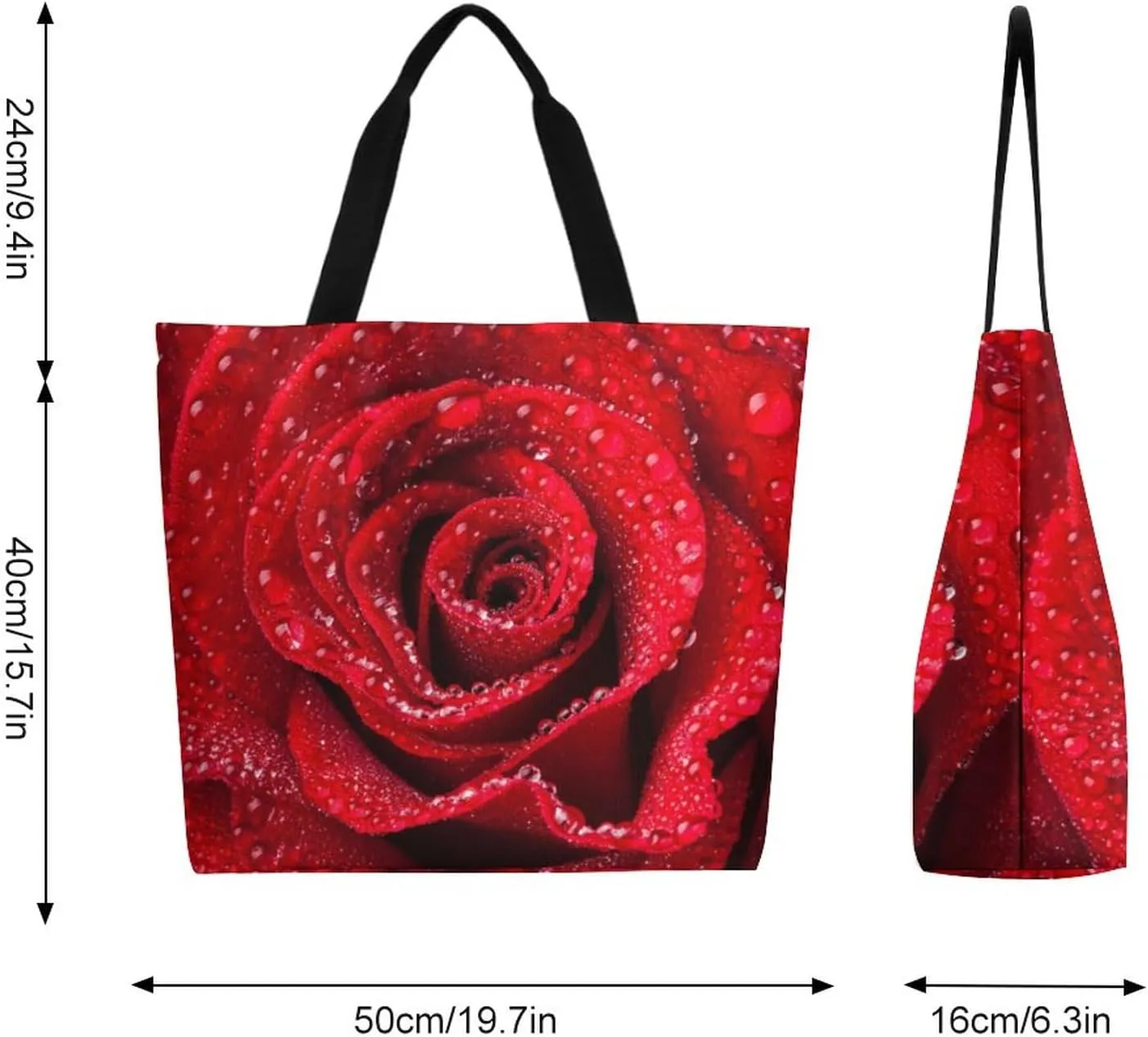 Canvas Tote Bag - Large Women's Casual Shoulder Handbag - Reusable Beach & Shopping Grocery Bag for Outdoors