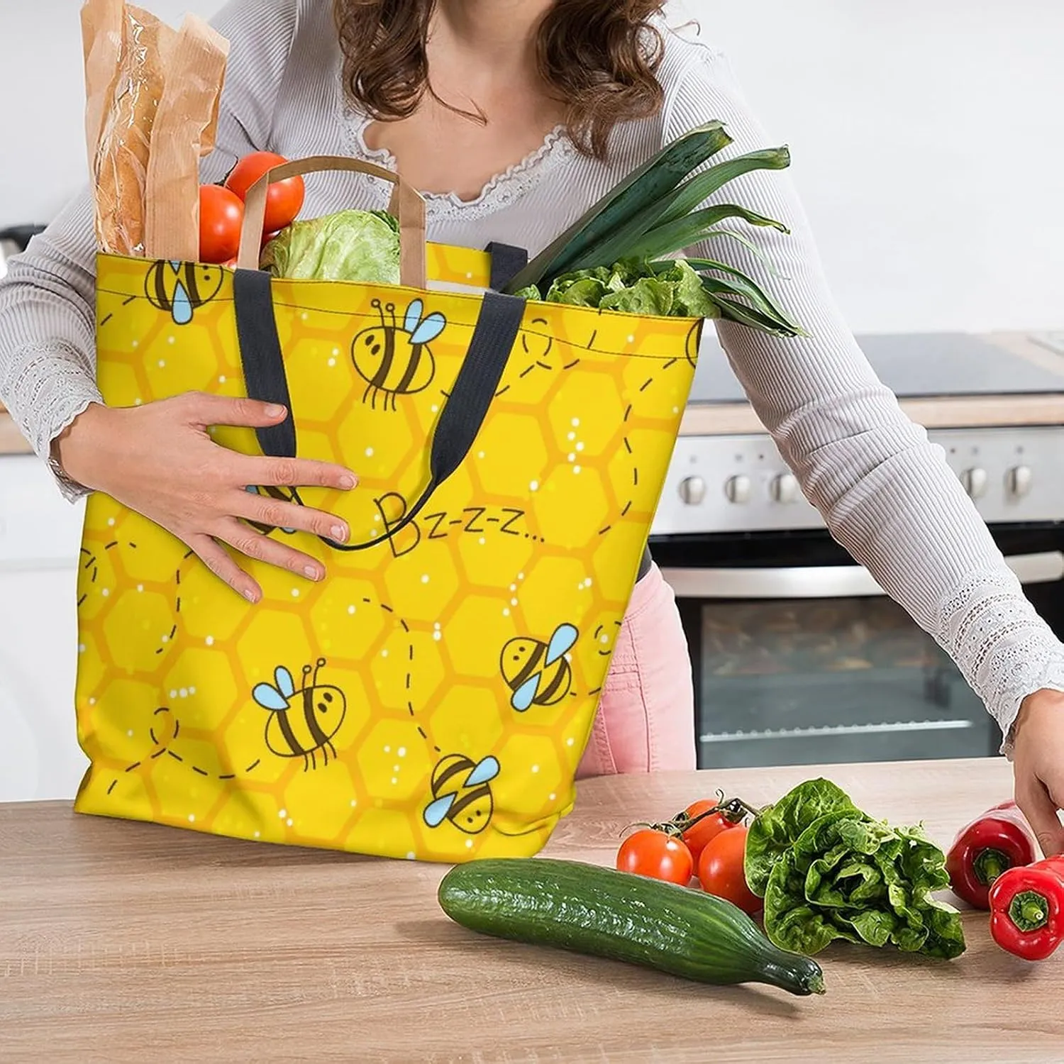 Canvas Tote Bag - Large Women's Casual Shoulder Handbag - Reusable Beach & Shopping Grocery Bag for Outdoors