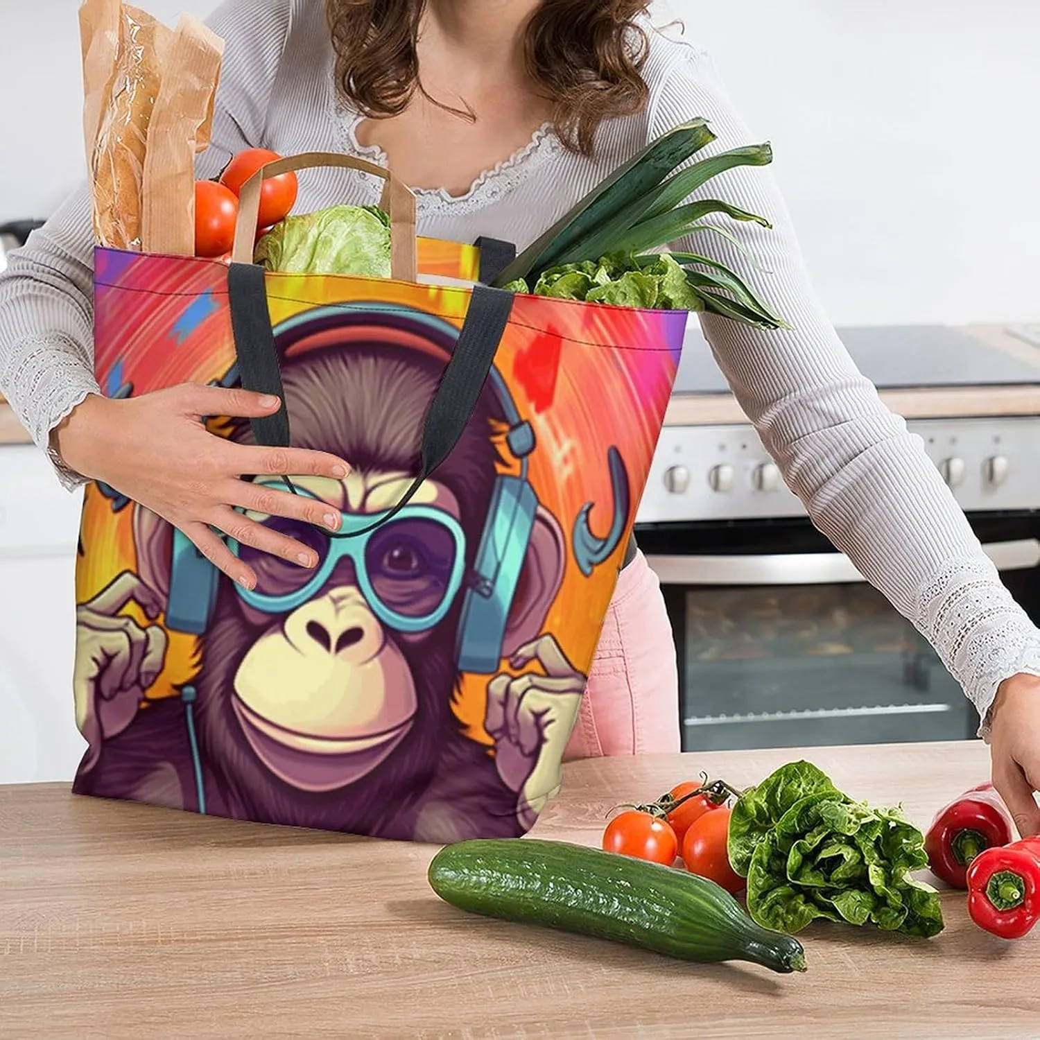 Canvas Tote Bag - Large Women's Casual Shoulder Handbag - Reusable Beach & Shopping Grocery Bag for Outdoors