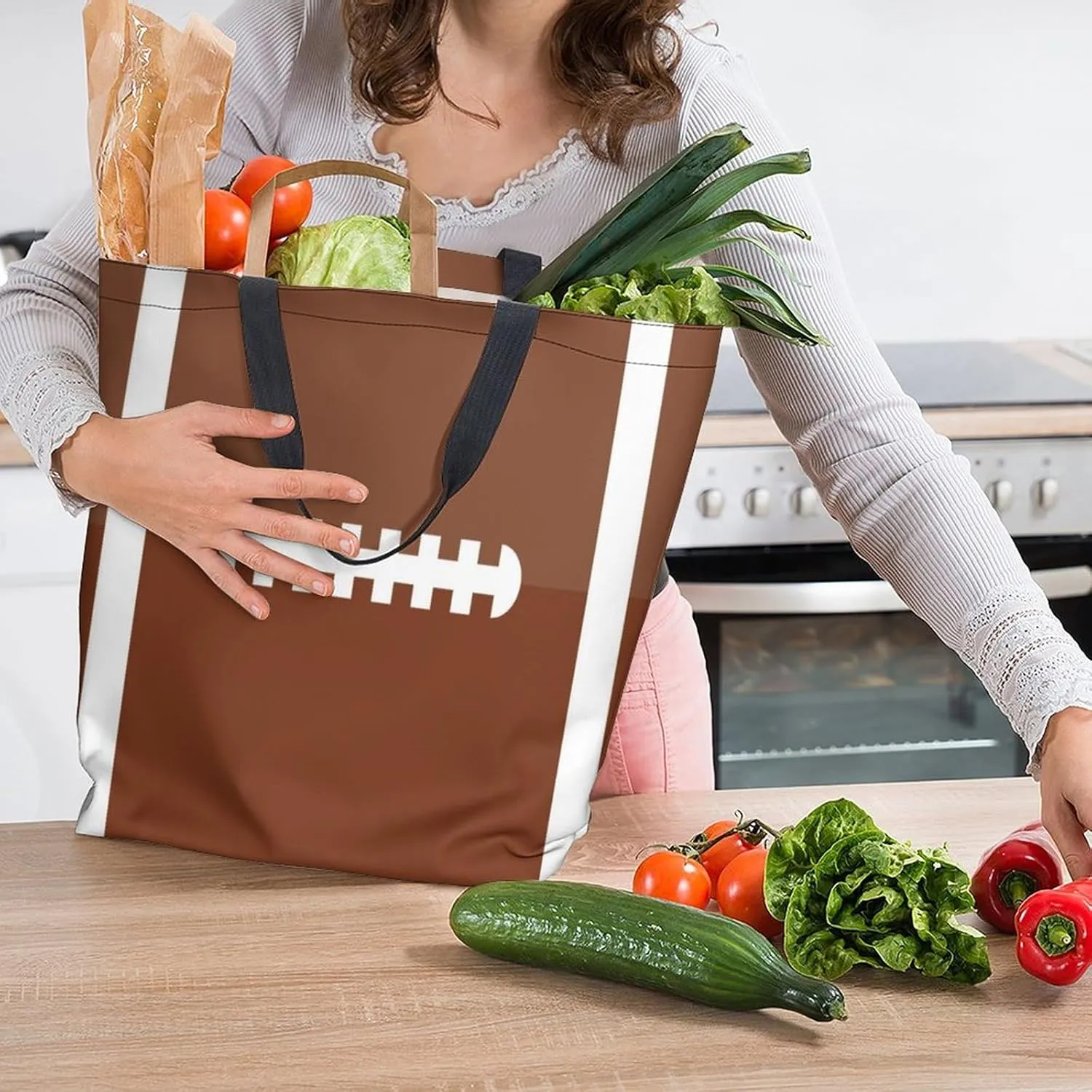 Canvas Tote Bag - Large Women's Casual Shoulder Handbag - Reusable Beach & Shopping Grocery Bag for Outdoors