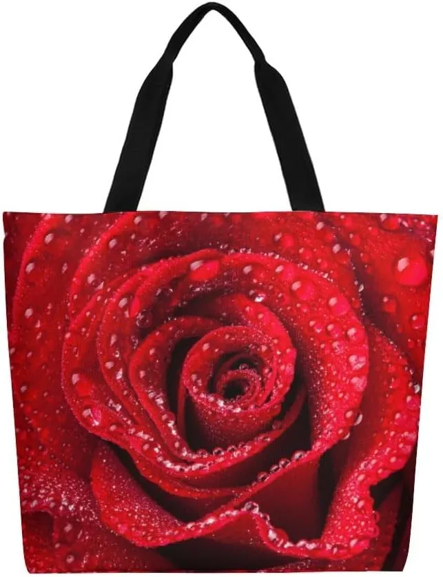 Canvas Tote Bag - Large Women's Casual Shoulder Handbag - Reusable Beach & Shopping Grocery Bag for Outdoors
