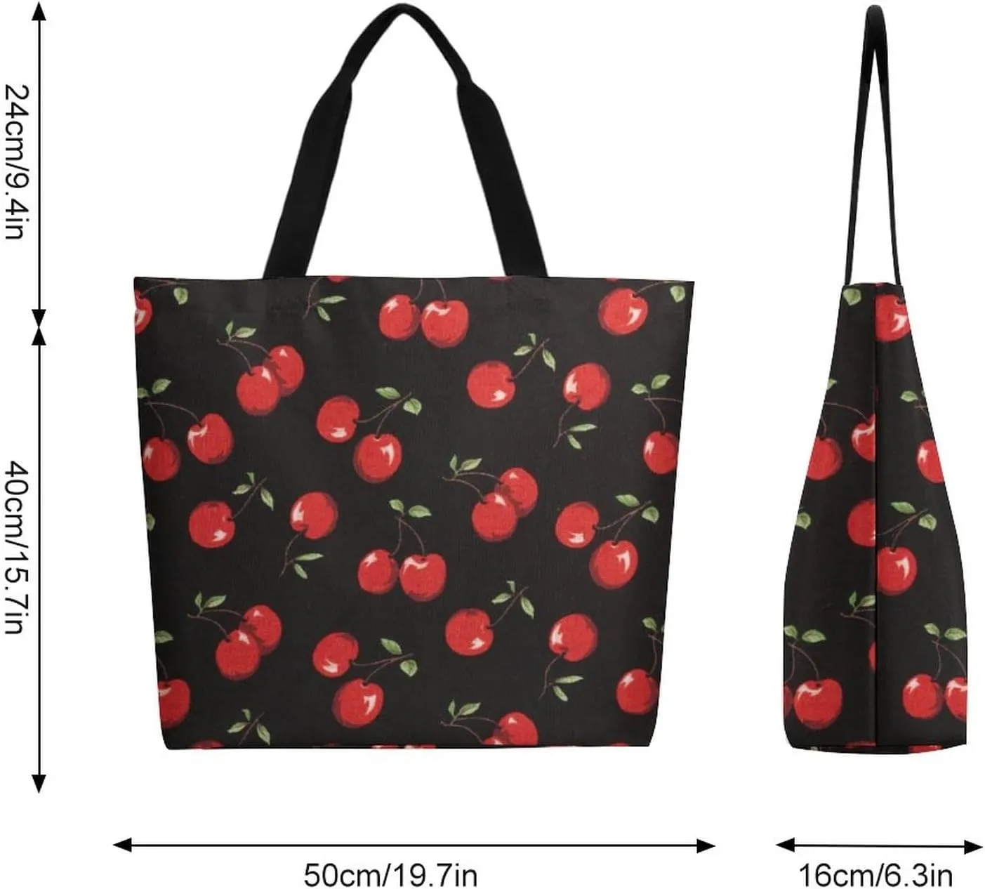Canvas Tote Bag - Large Women's Casual Shoulder Handbag - Reusable Beach & Shopping Grocery Bag for Outdoors