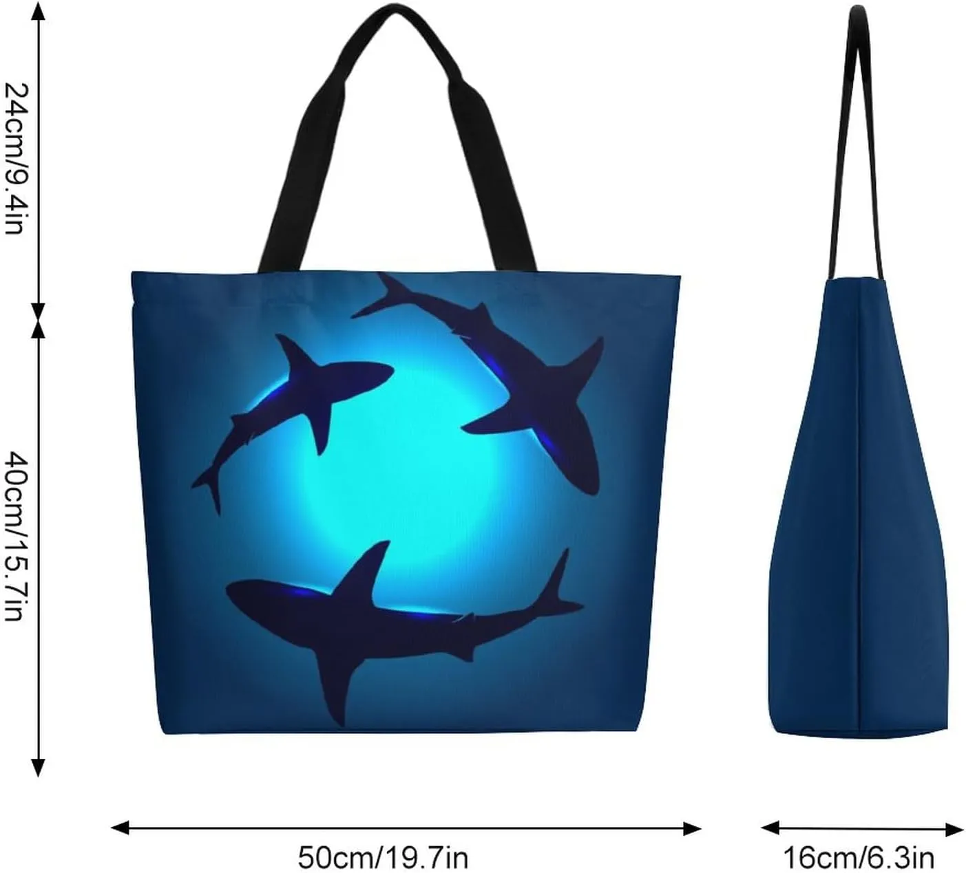 Canvas Tote Bag - Large Women's Casual Shoulder Handbag - Reusable Beach & Shopping Grocery Bag for Outdoors