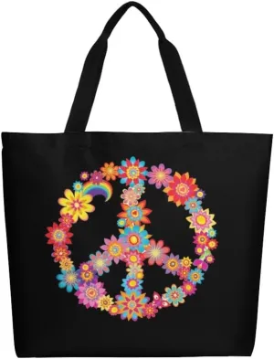 Canvas Tote Bag - Large Women's Casual Shoulder Handbag - Reusable Beach & Shopping Grocery Bag for Outdoors