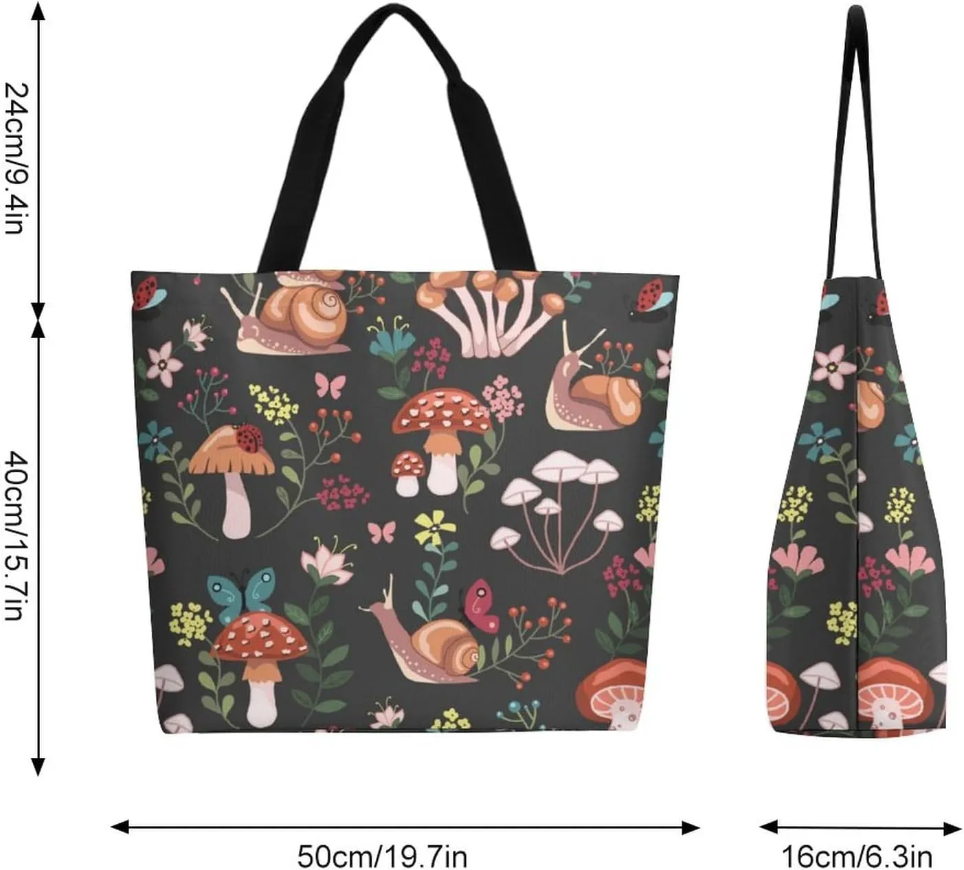 Canvas Tote Bag - Large Women's Casual Shoulder Handbag - Reusable Beach & Shopping Grocery Bag for Outdoors
