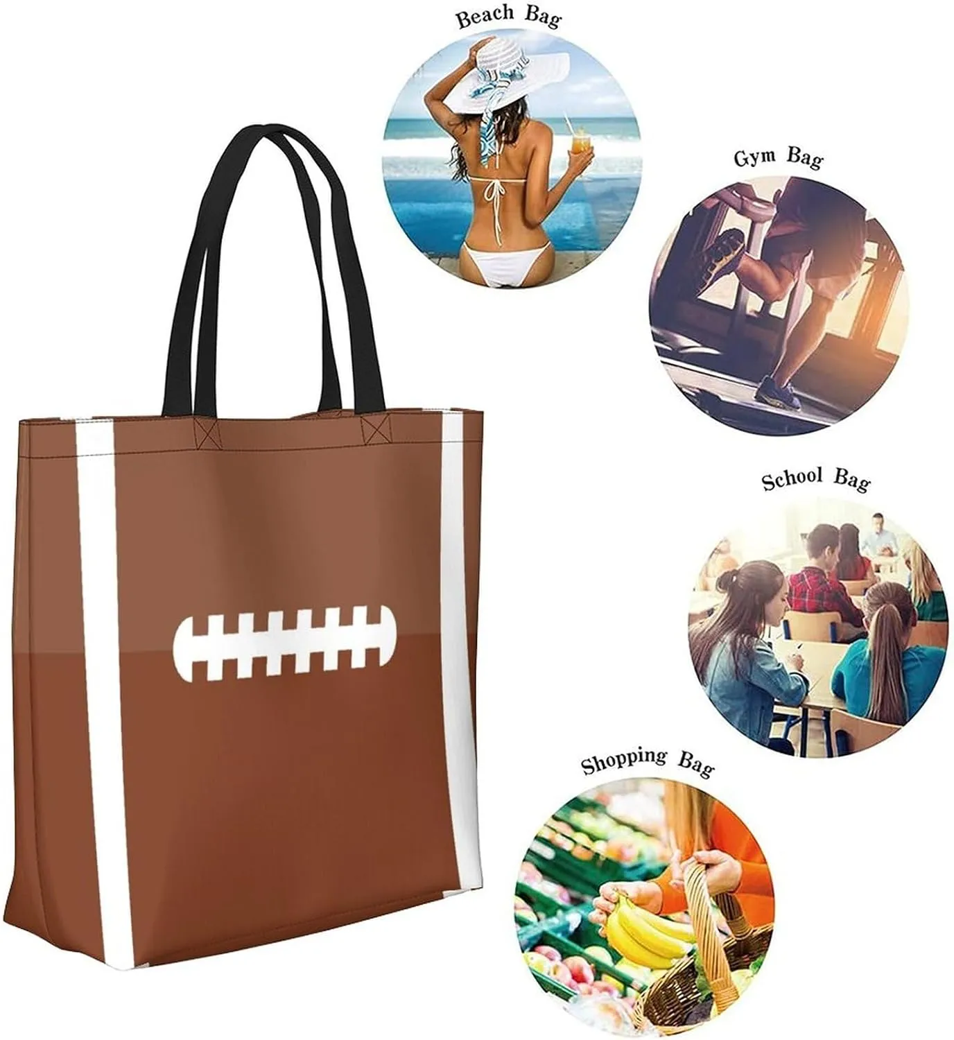 Canvas Tote Bag - Large Women's Casual Shoulder Handbag - Reusable Beach & Shopping Grocery Bag for Outdoors