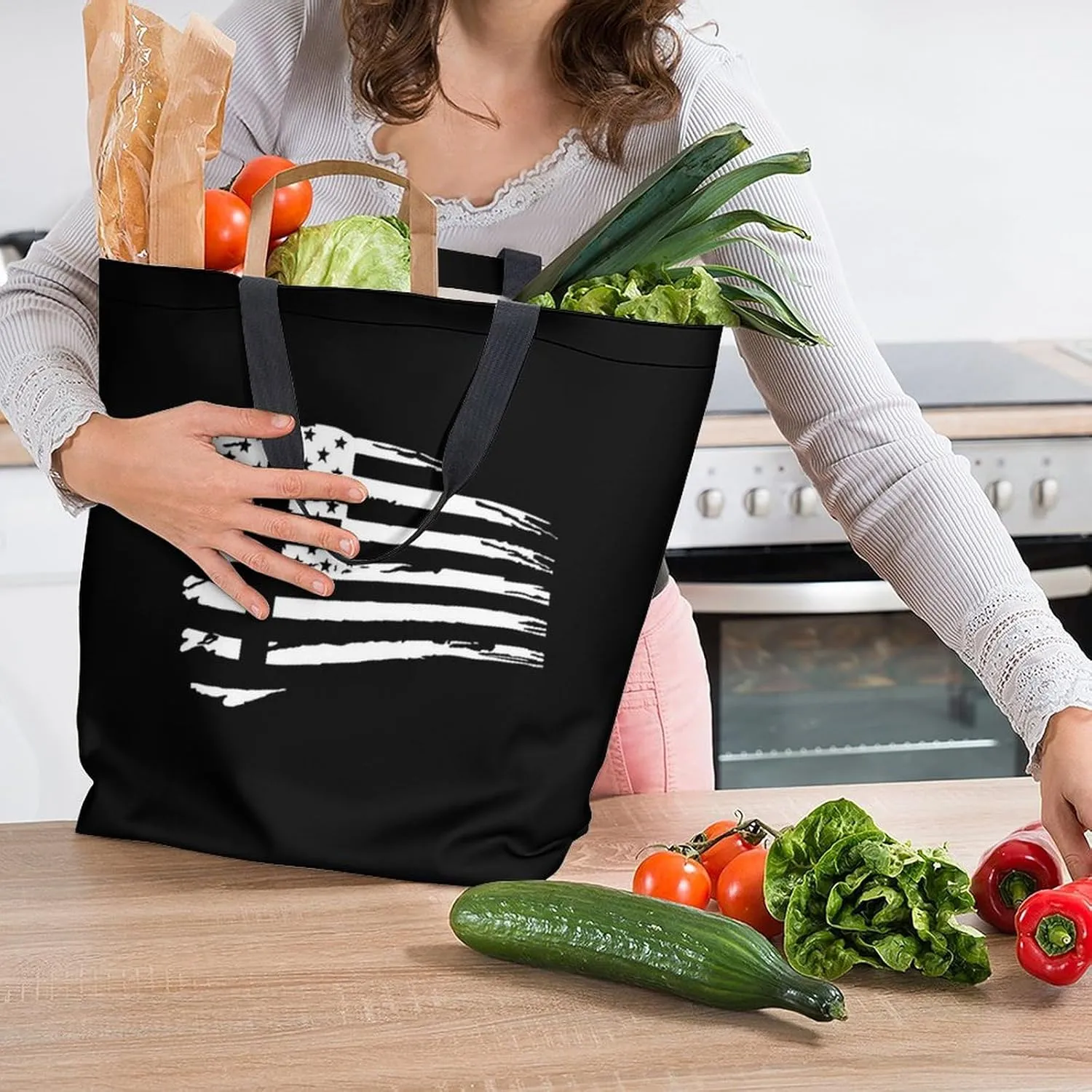 Canvas Tote Bag - Large Women's Casual Shoulder Handbag - Reusable Beach & Shopping Grocery Bag for Outdoors
