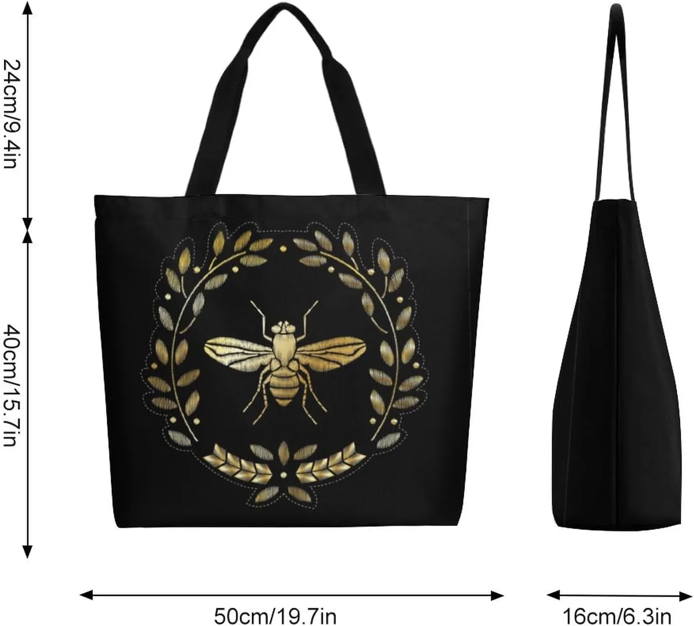 Canvas Tote Bag - Large Women's Casual Shoulder Handbag - Reusable Beach & Shopping Grocery Bag for Outdoors