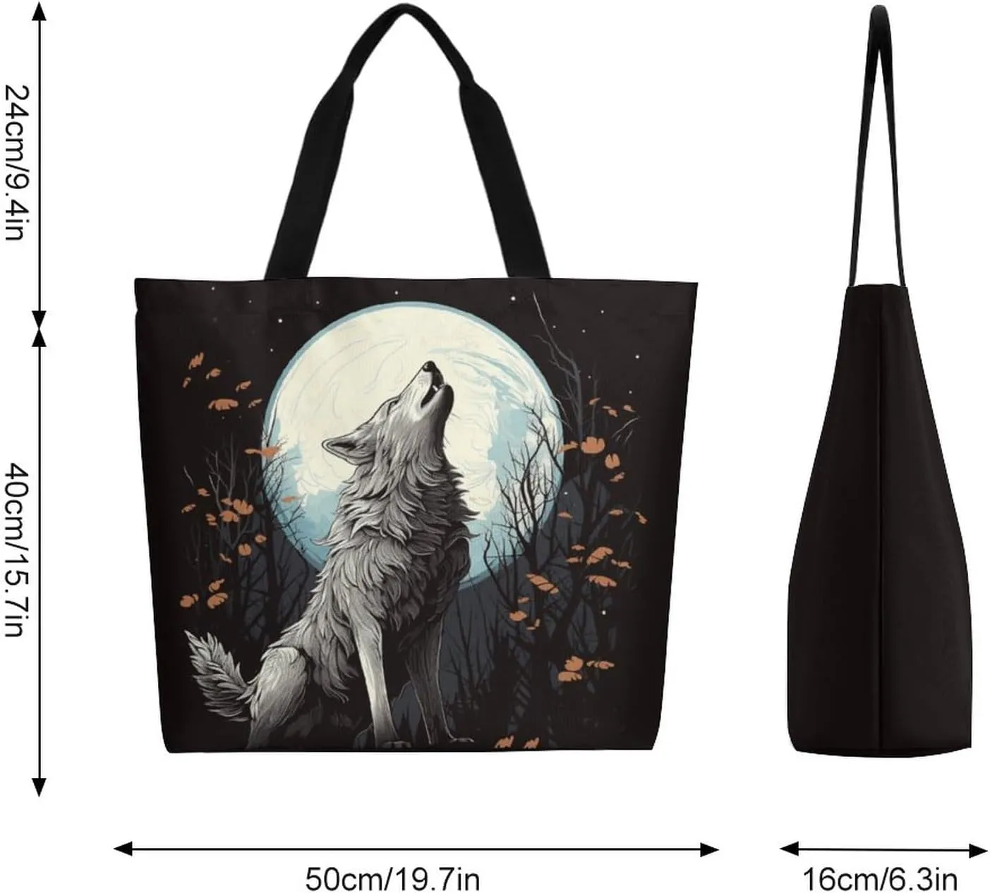Canvas Tote Bag - Large Women's Casual Shoulder Handbag - Reusable Beach Shopping Grocery Bag for Outdoors